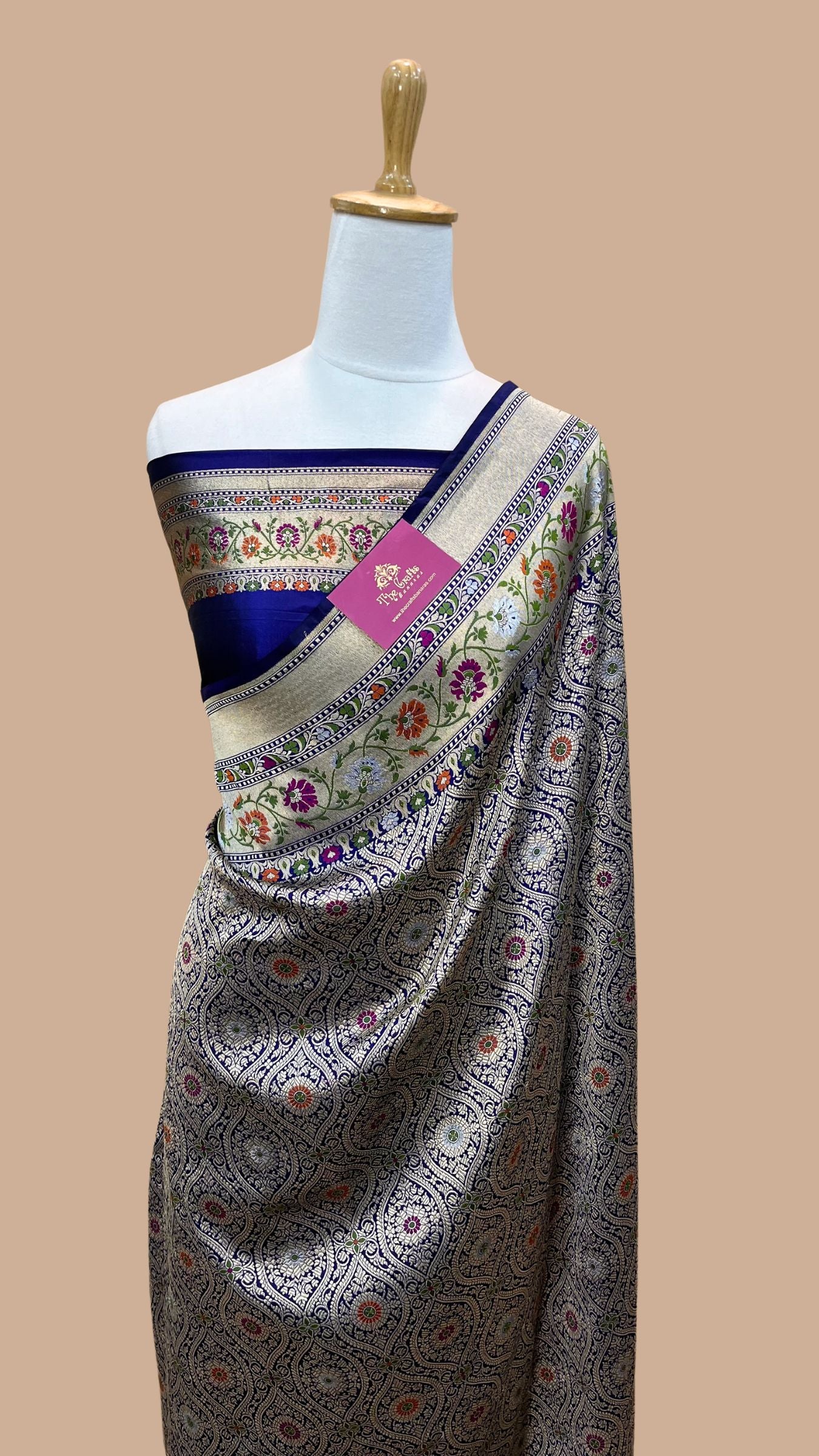 Pure Katan Silk Handloom Banarasi Saree - Tanchui Brocade Meena