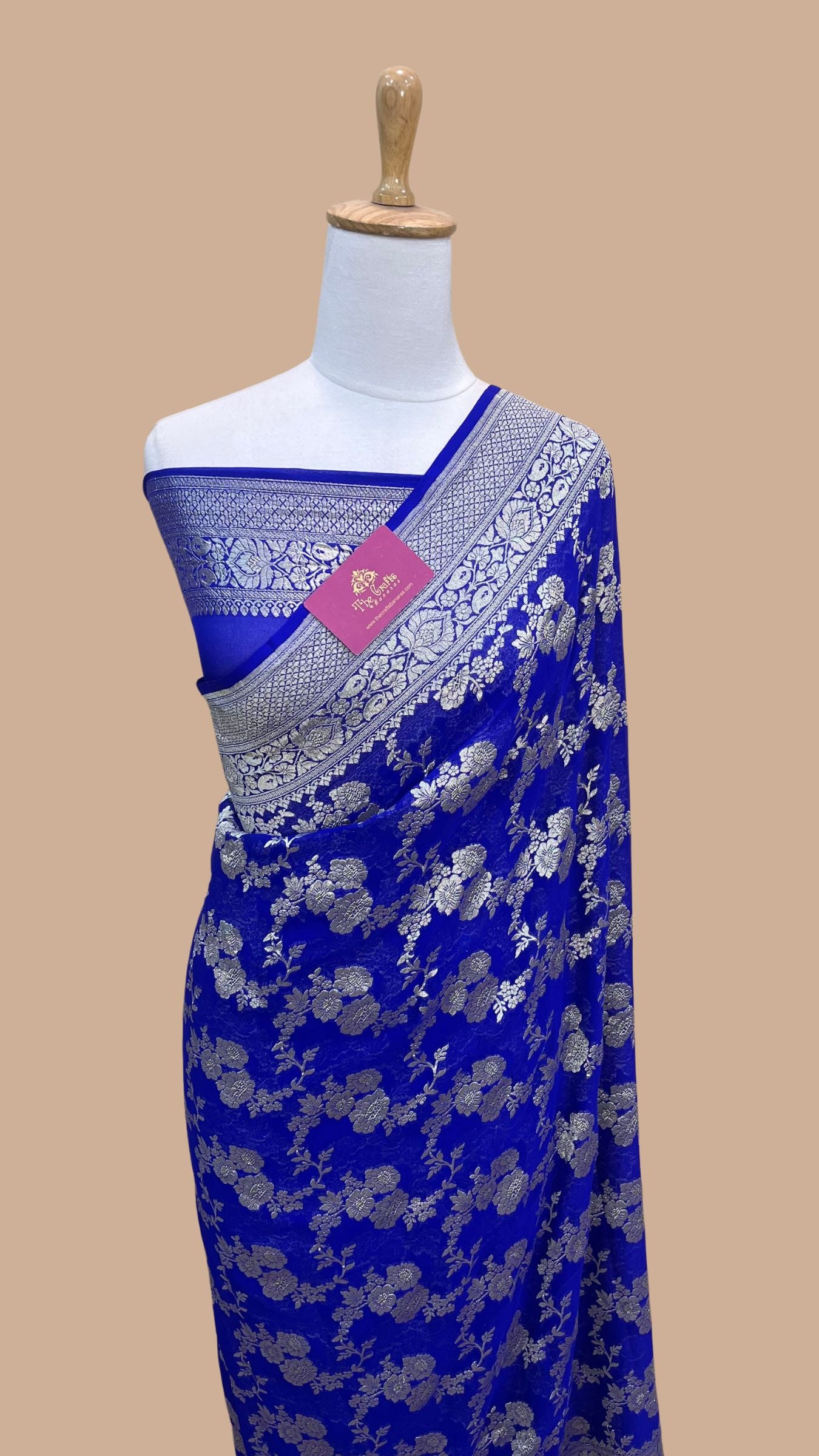 Khaddi Georgette Handloom Banarasi Saree