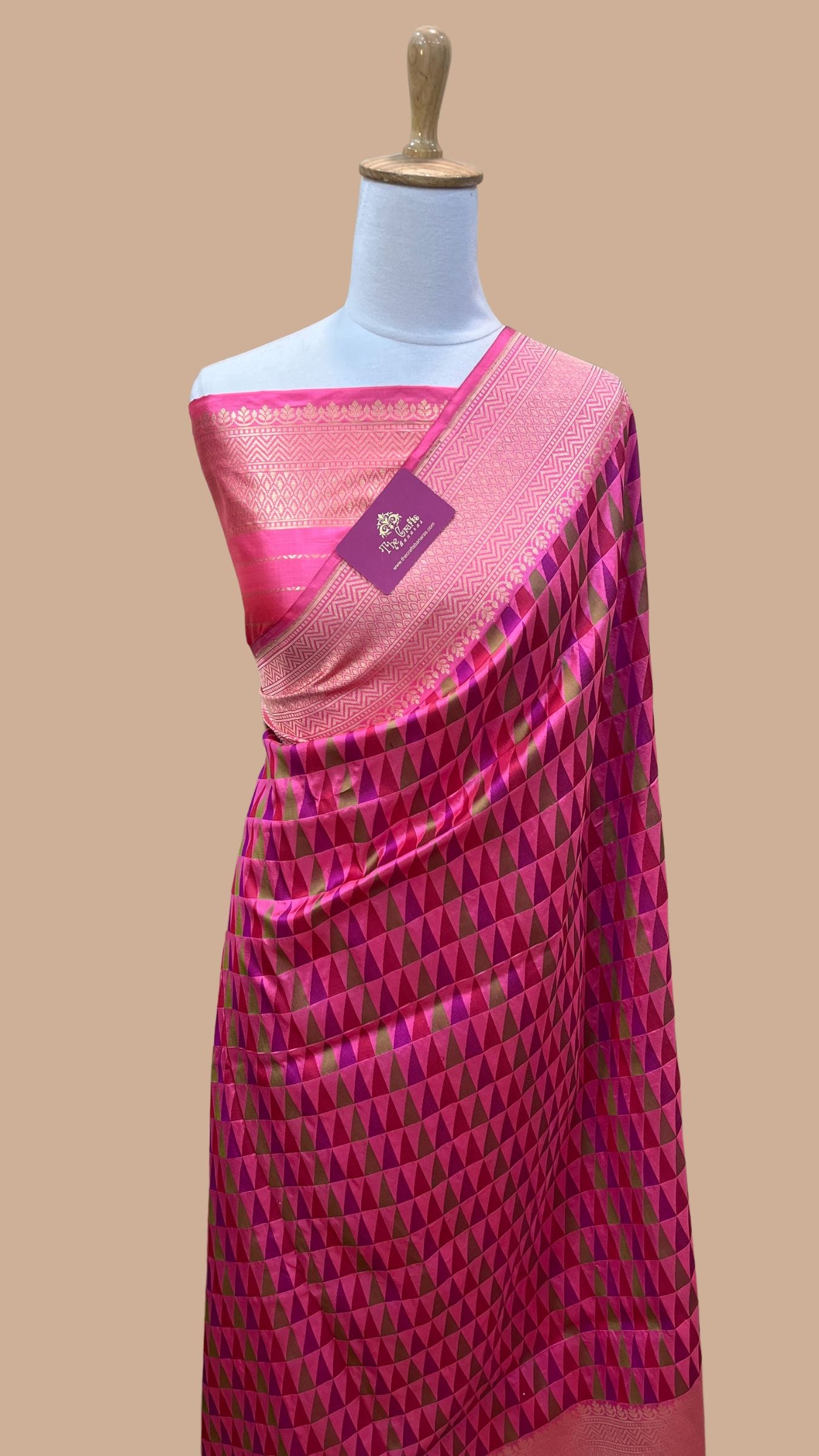 Multi Color Pure Katan Silk Handloom Banarasi Saree - with kadhua work