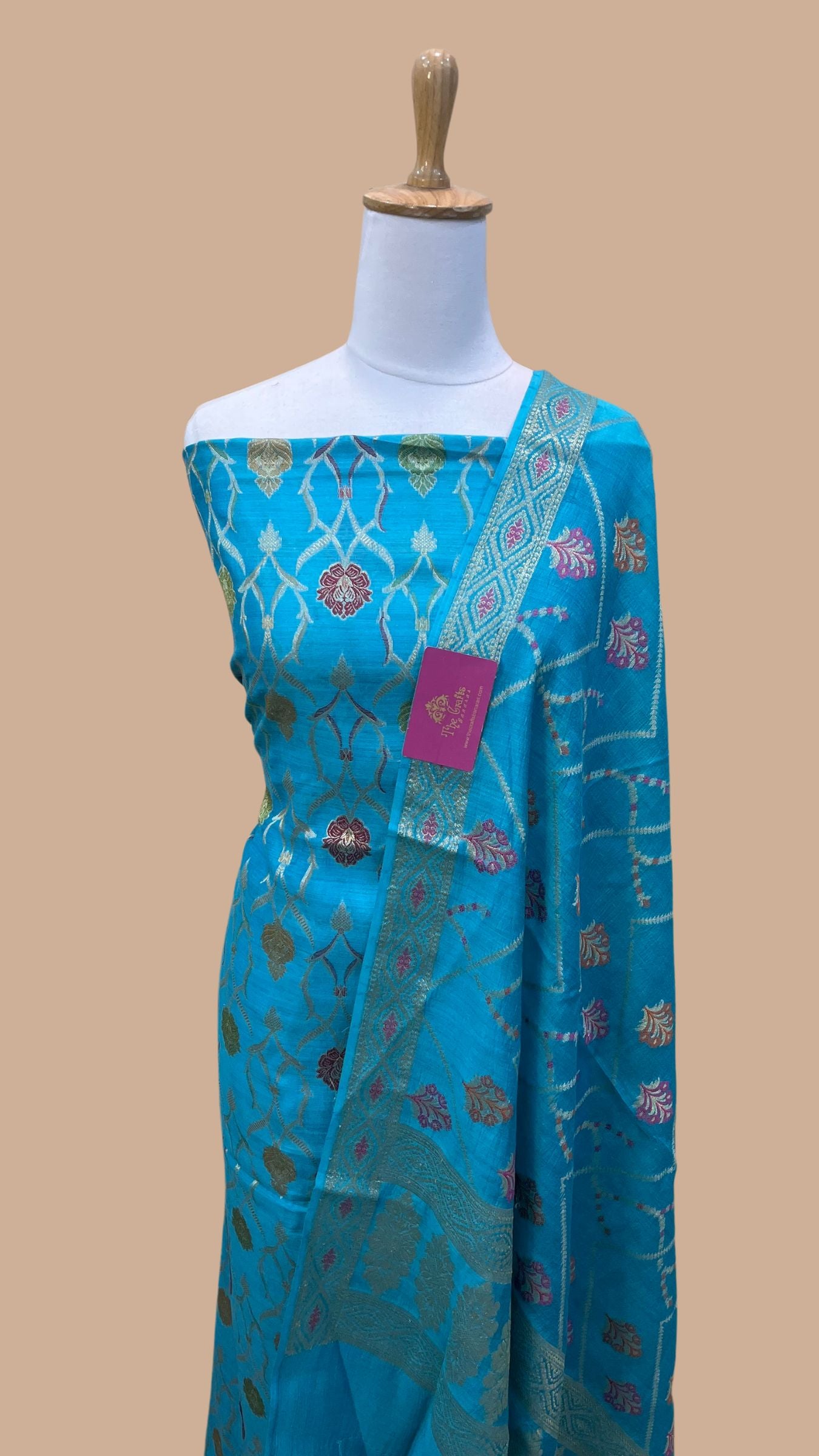 Pure Moonga Silk Handloom Banarasi Dress Material