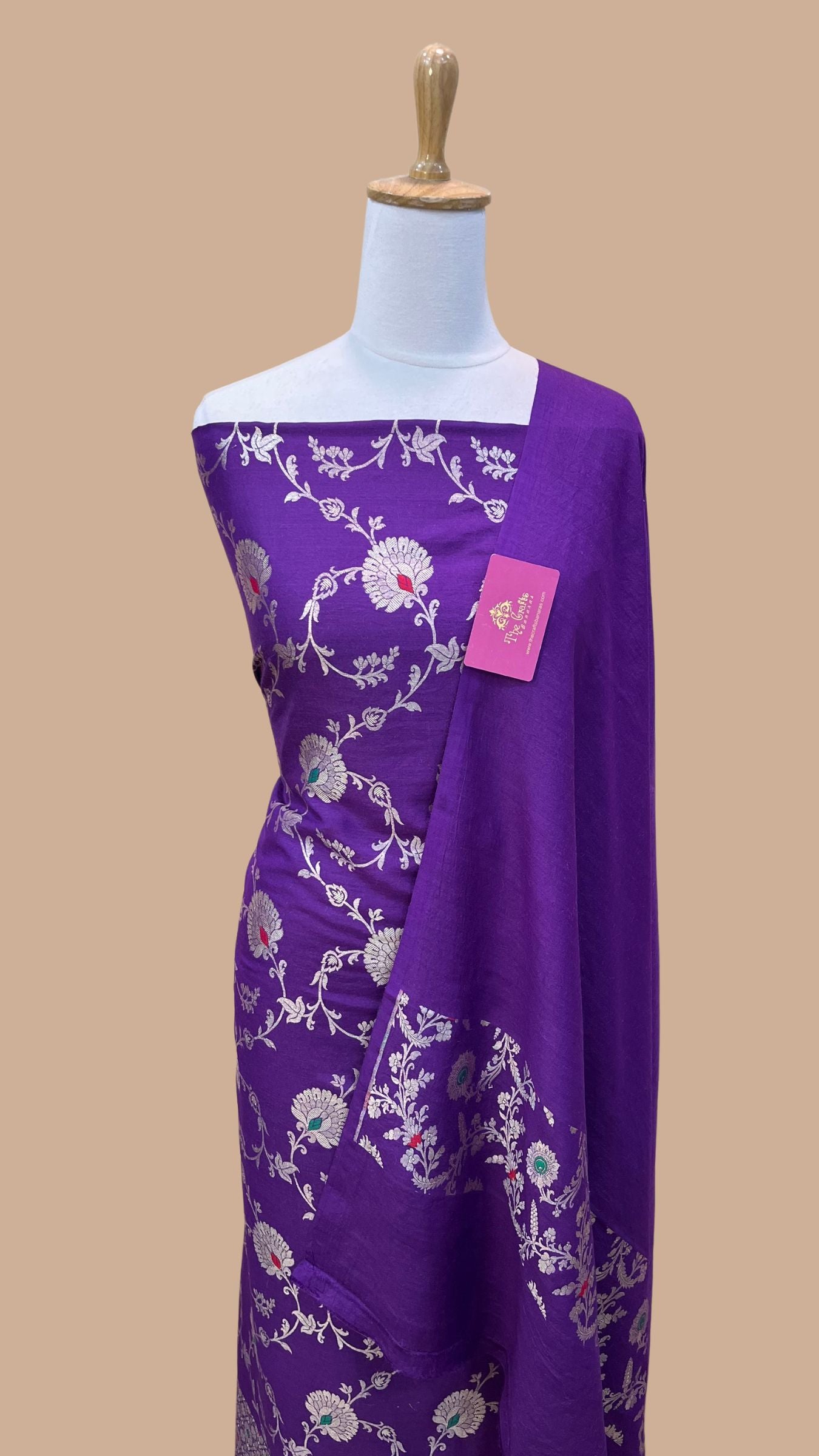 Pure Moonga Silk Handloom Banarasi Dress Material