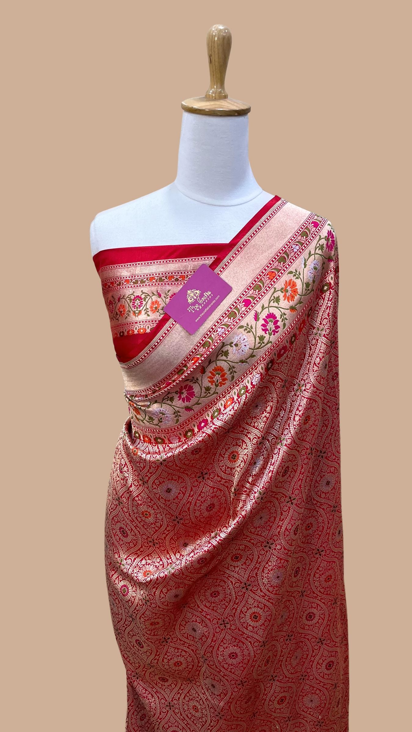 Pure Katan Silk Handloom Banarasi Saree - Tanchui Brocade Meena