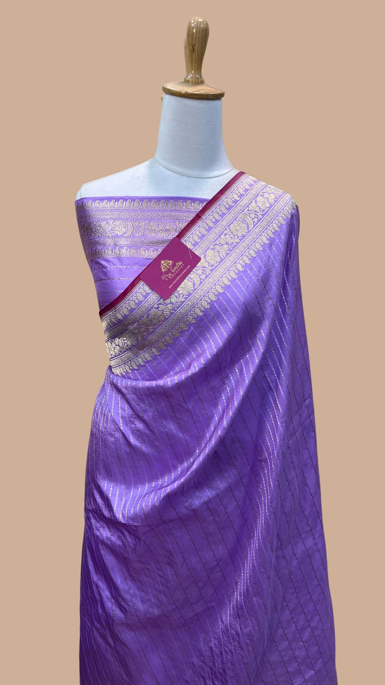 Pure Katan Silk Handloom Banarasi Saree - Sona roopa with kadhua border