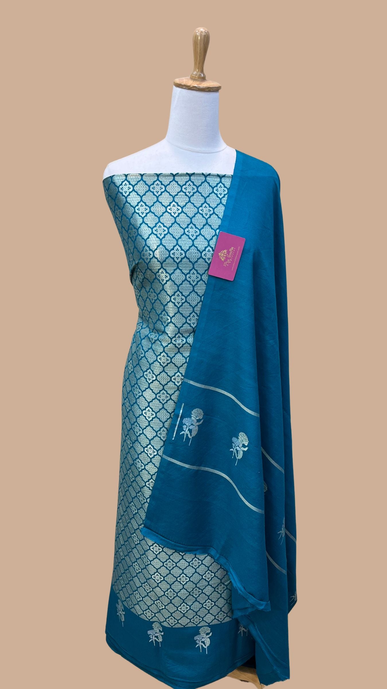 Pure Moonga Silk Brocade Banarasi Dress Material