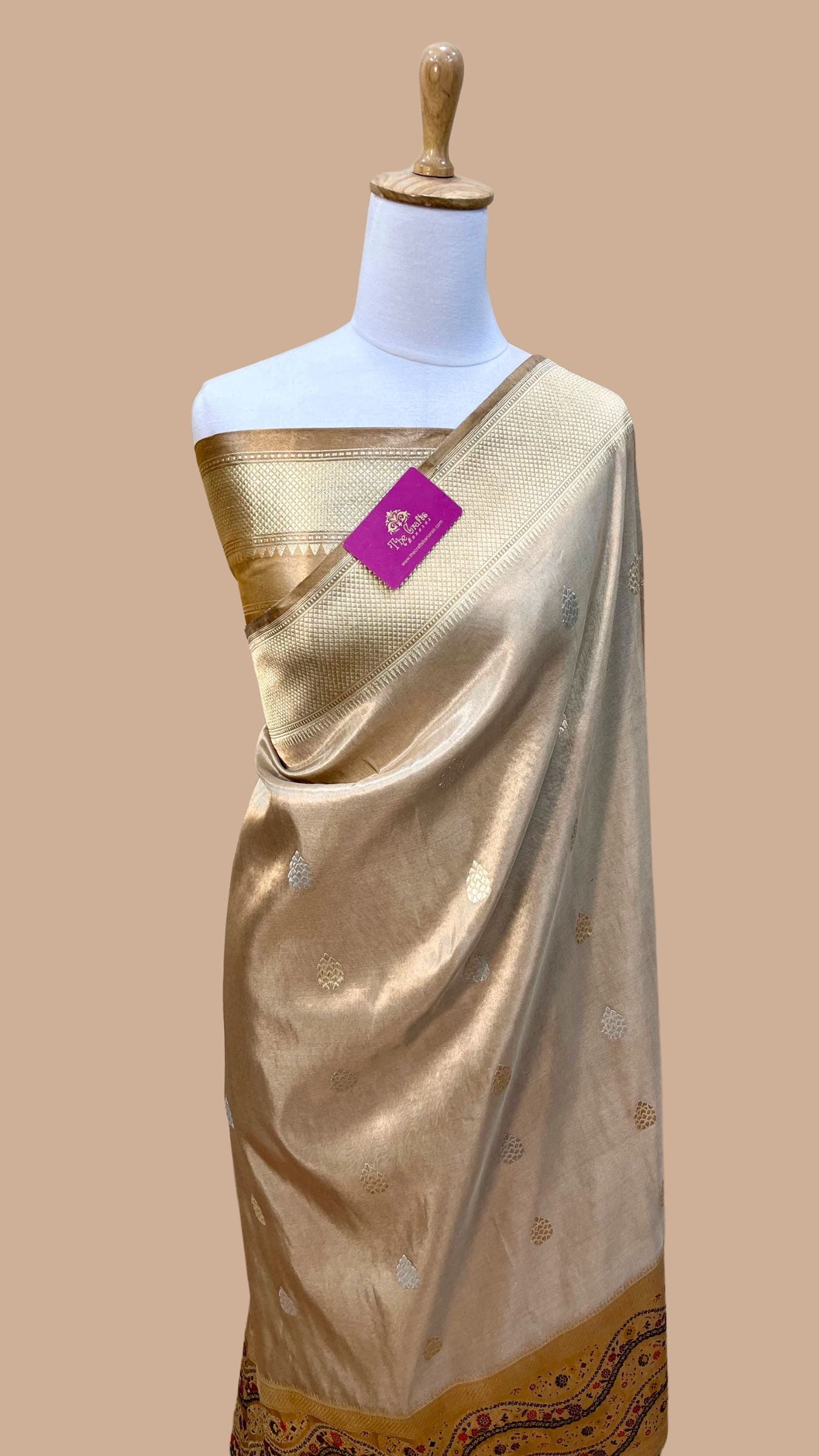 Pure Tissue Silk Handloom Banarasi Saree - with kadhua sona rupa motifs
