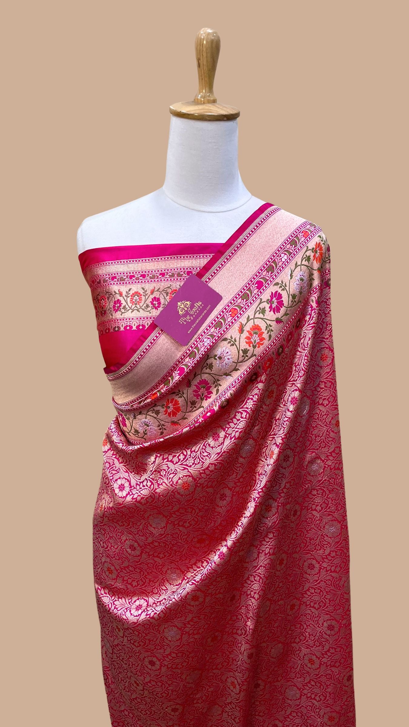 Pure Katan Silk Handloom Banarasi Saree - Tanchui Brocade Meena