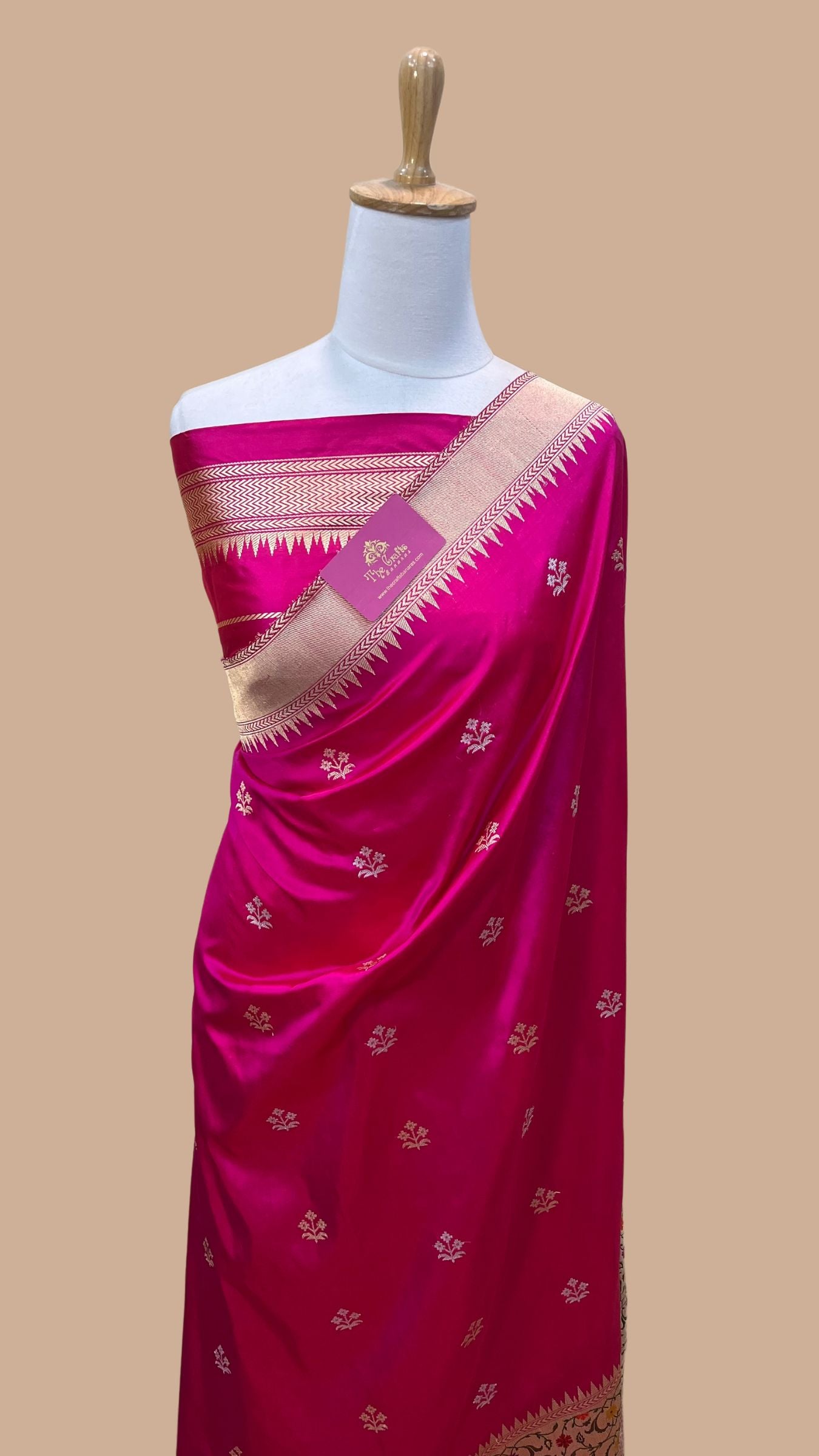 Purple Pure Katan Silk Handloom Banarasi Saree - With Sona Rupa Kadhua Motifs