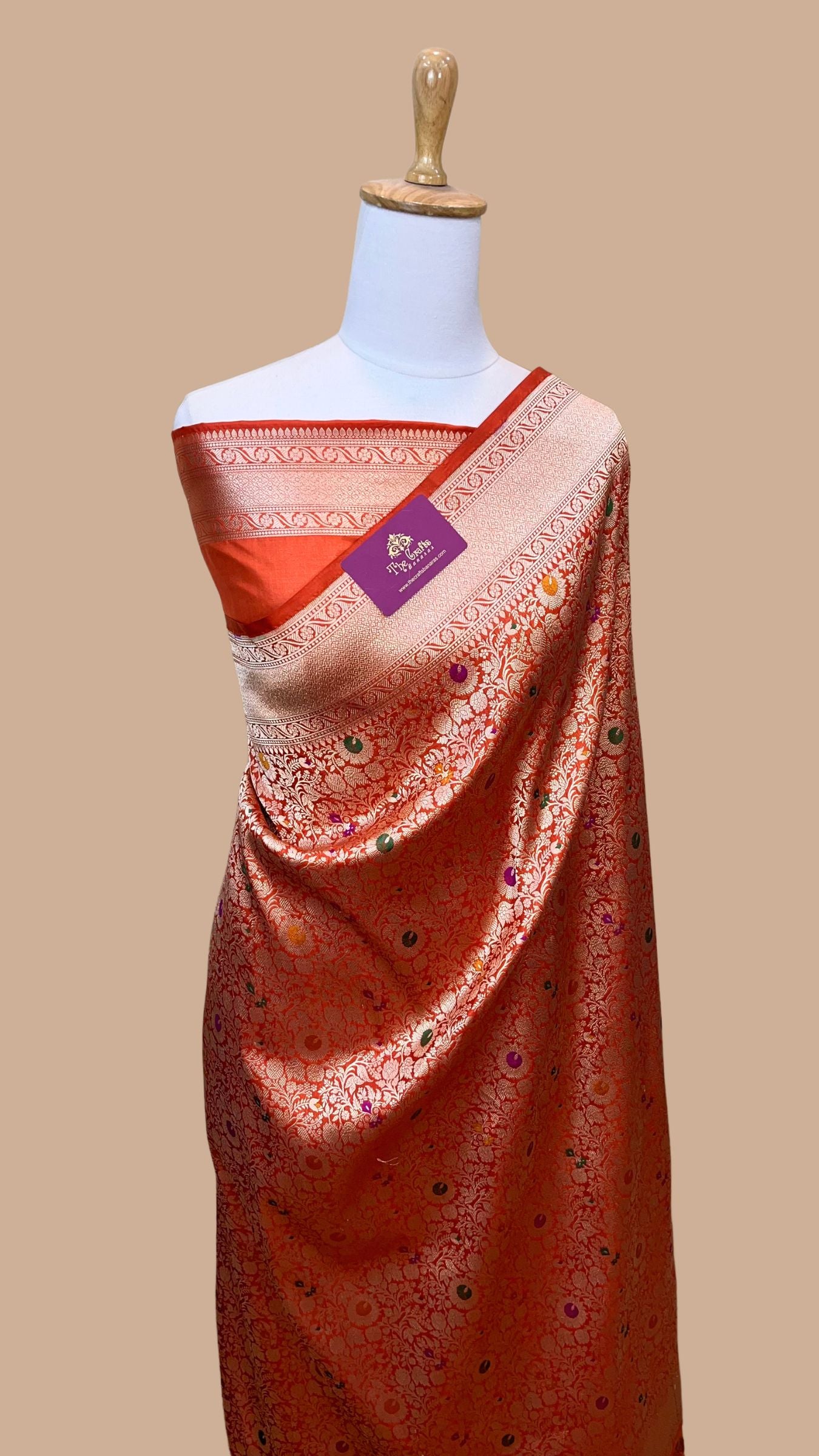 Pure Katan Silk Handloom Banarasi Saree - Tanchui Brocade Meena