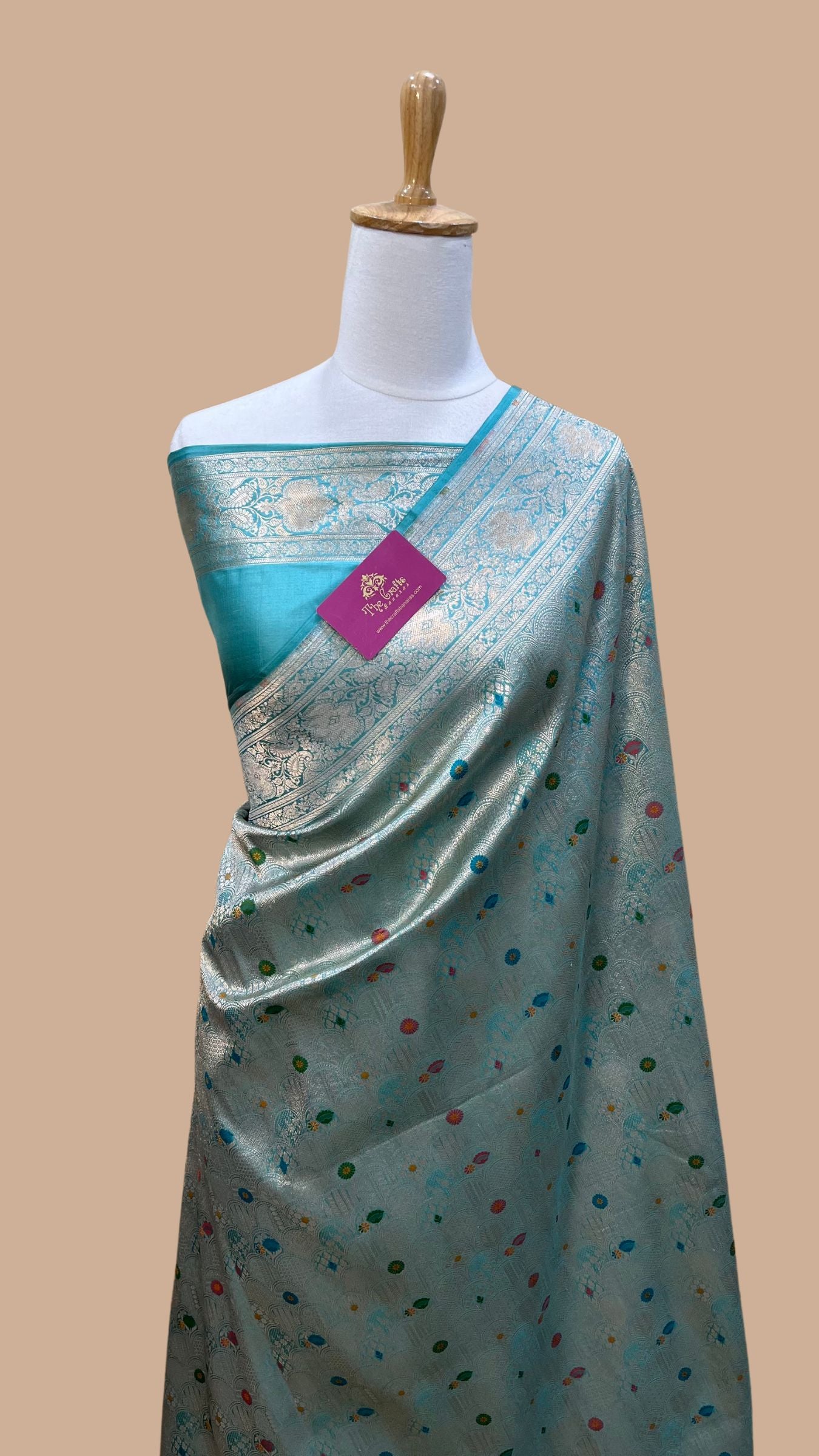 Pure Katan Silk Handloom Banarasi Saree - Tanchui Brocade Meena