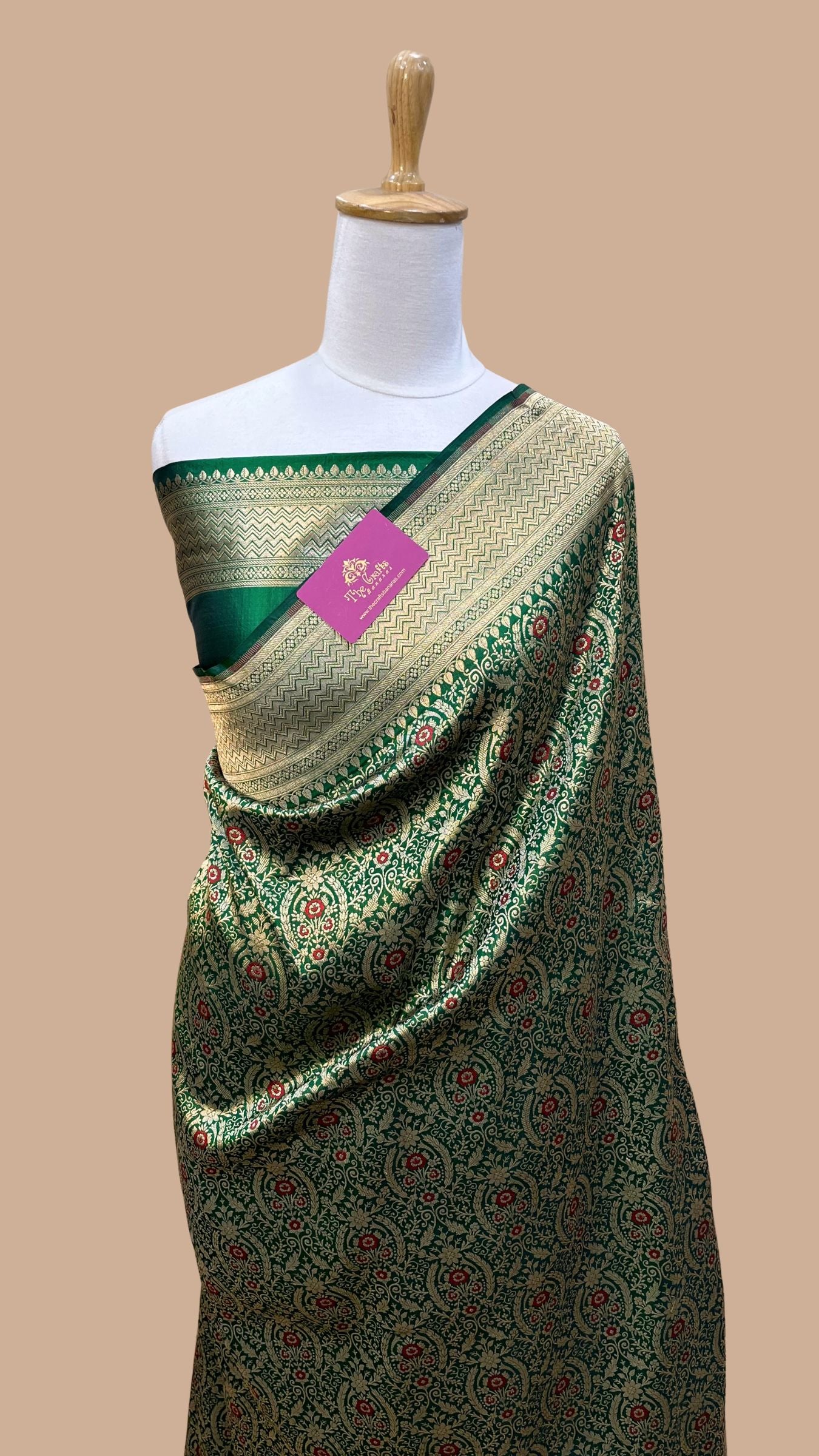 Pure Katan Silk Handloom Banarasi Saree - Tanchui Brocade Meena