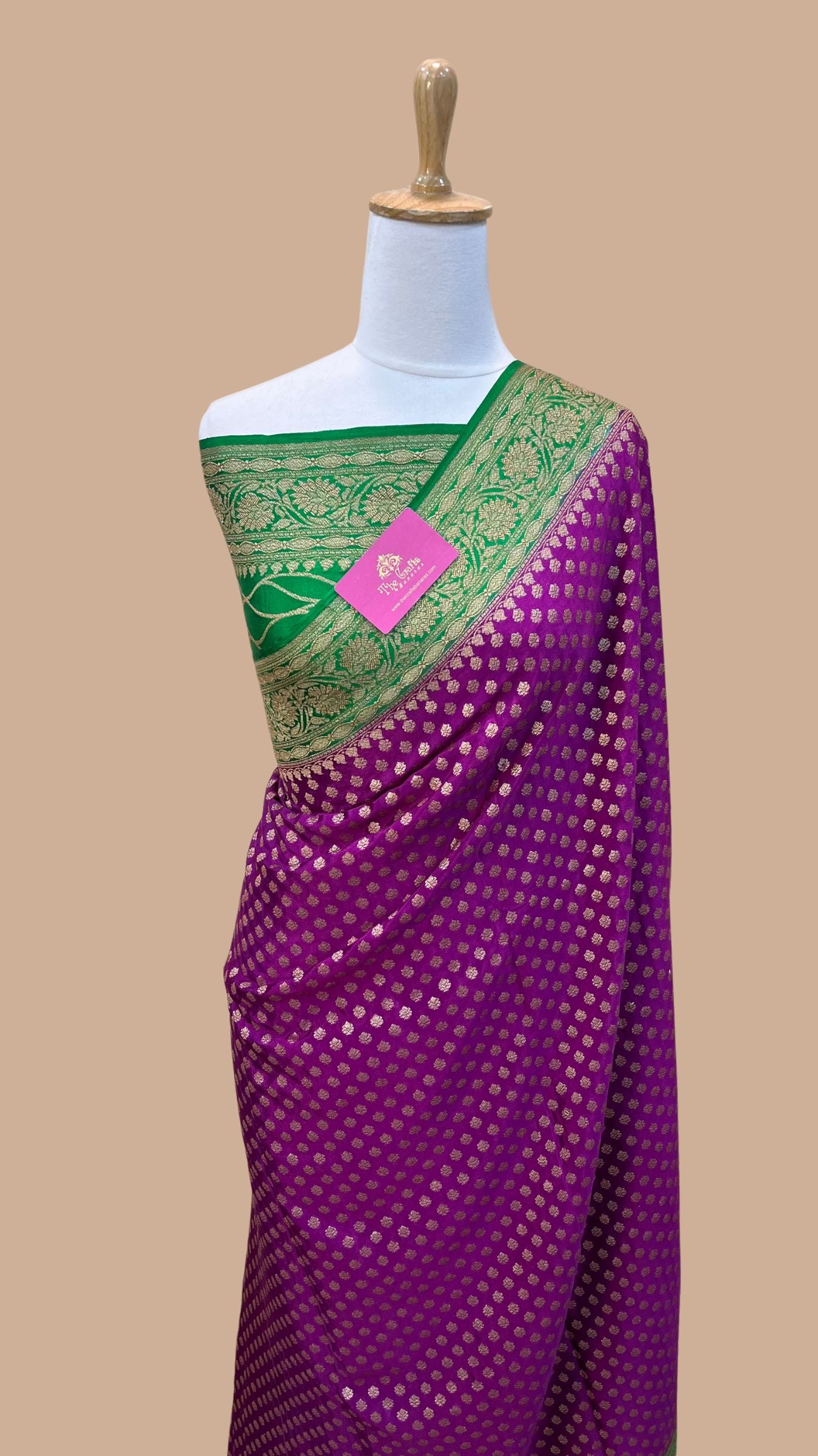 Pure Crepe Georgette Banarasi Saree - Antique Zari