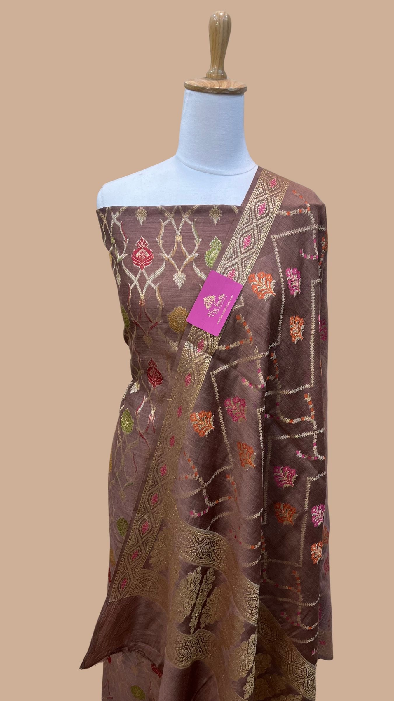 Pure Moonga Silk Handloom Banarasi Dress Material