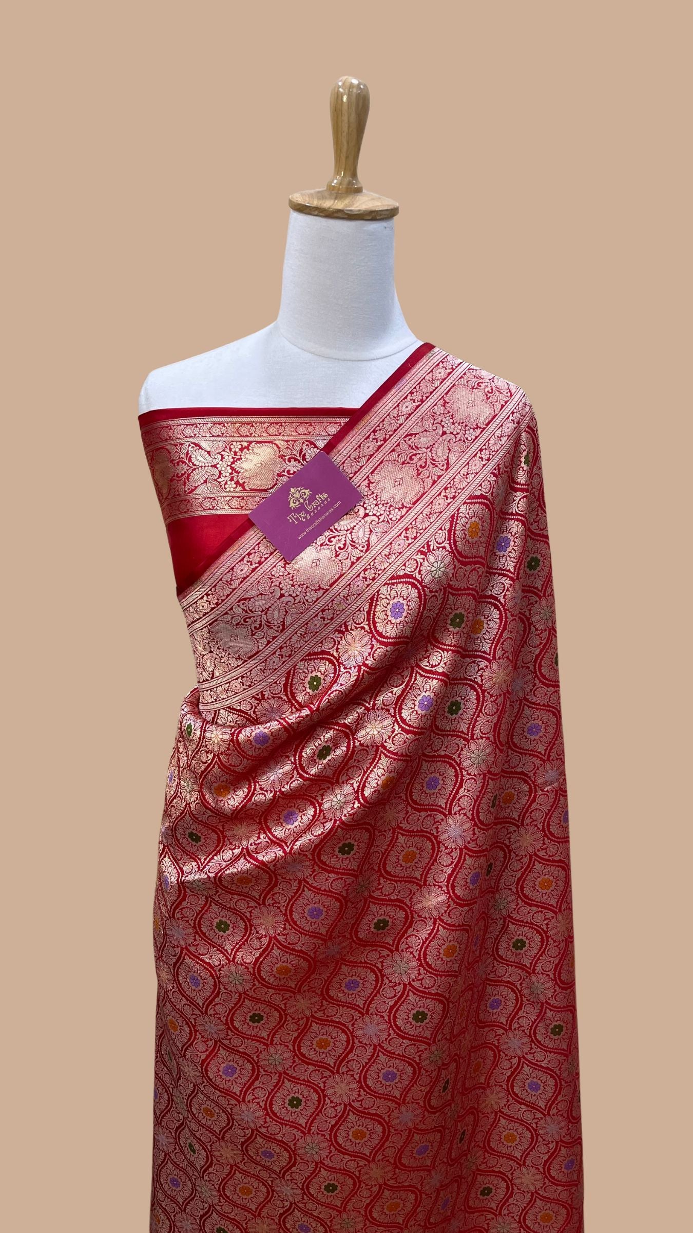 Pure Katan Silk Handloom Banarasi Saree - Tanchui Brocade Meena