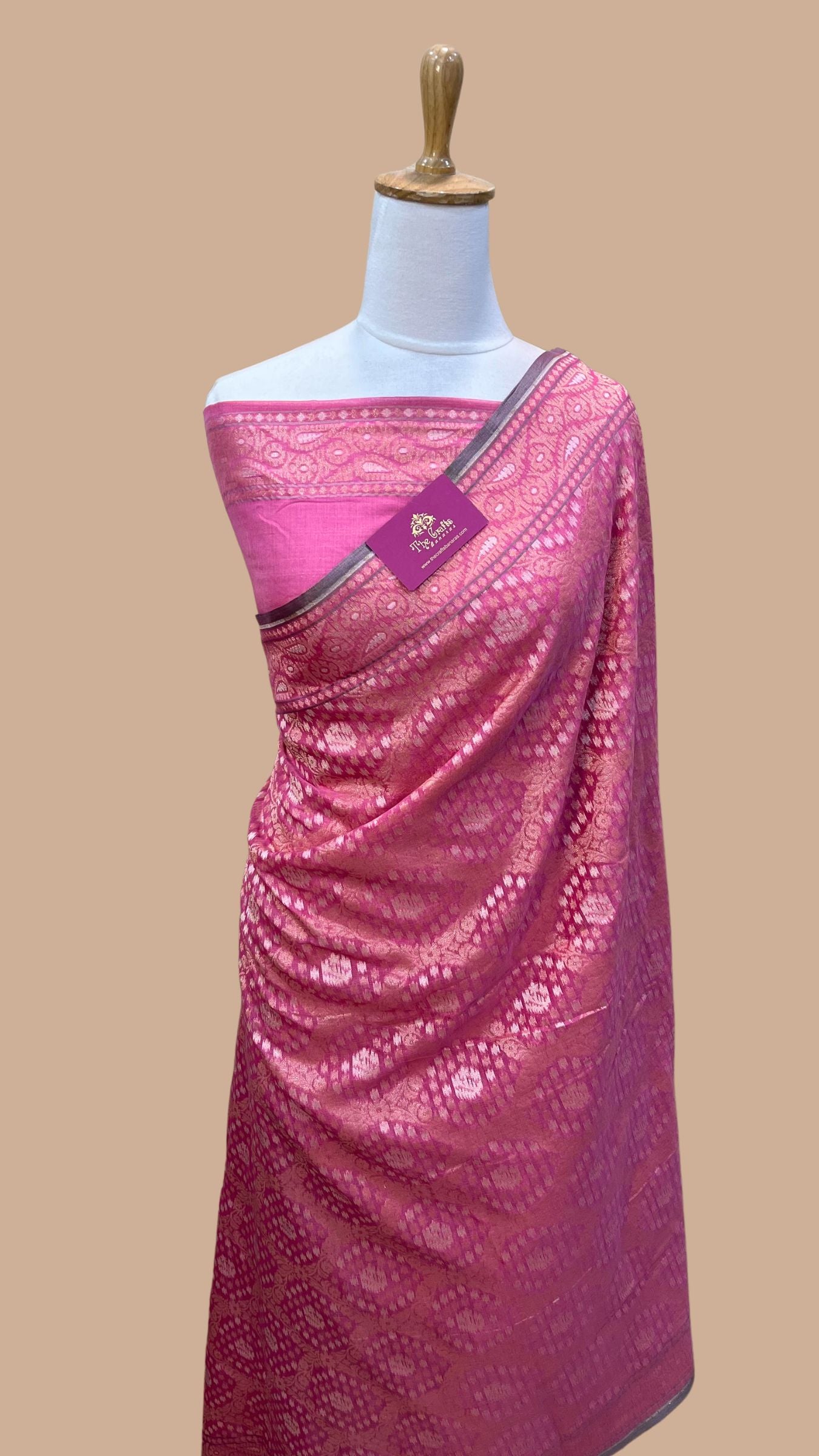 Pure Ektara Cotton Jamdani Banarasi Saree - Alfi