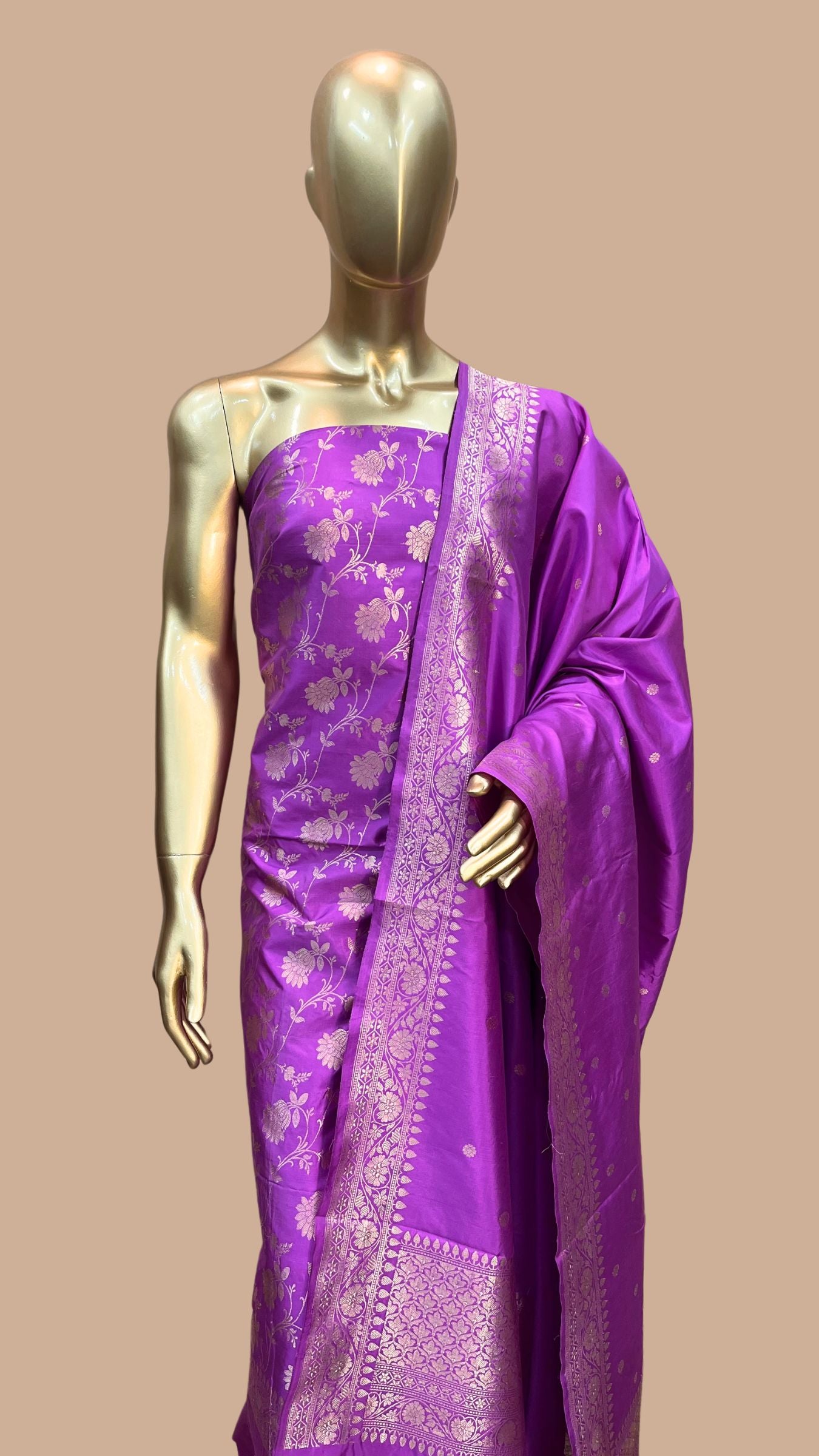 Pure Katan Silk Handloom Banarasi Dress Material