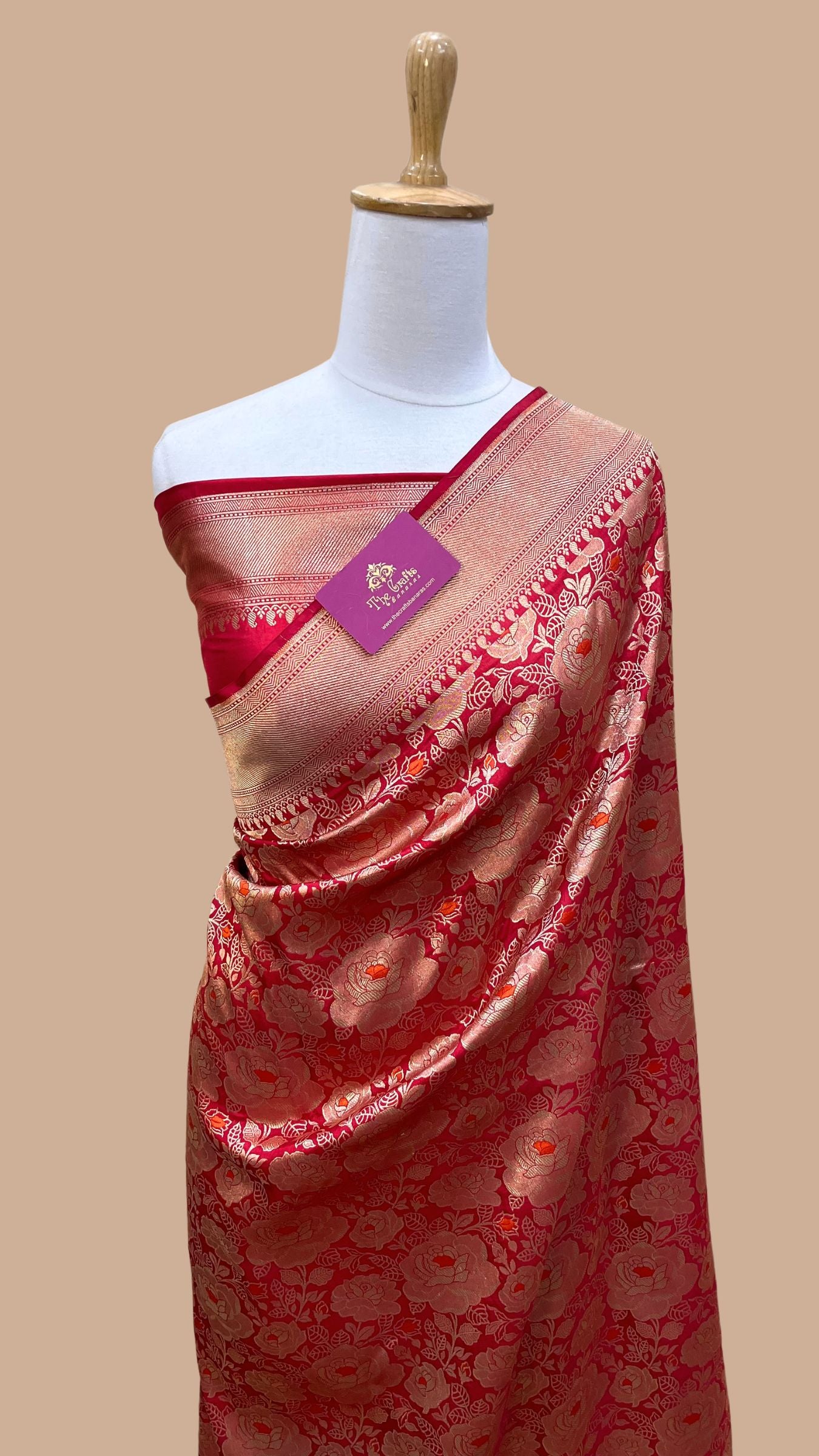 Pure Katan Silk Handloom Banarasi Saree - Tanchui Brocade Meena