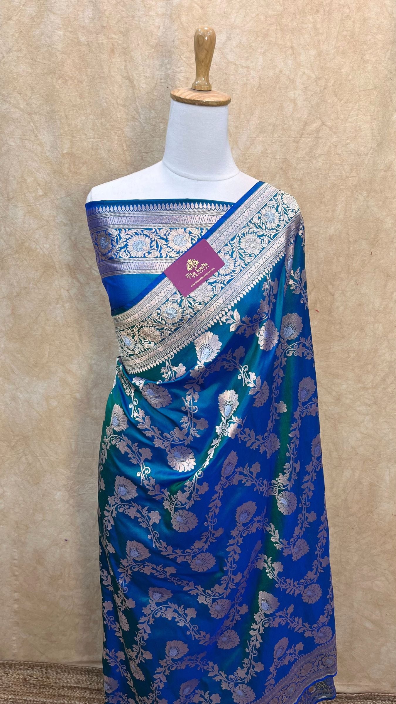 Pure Katan Silk Handloom Banarasi Saree - All over sona Rupa Jaal work