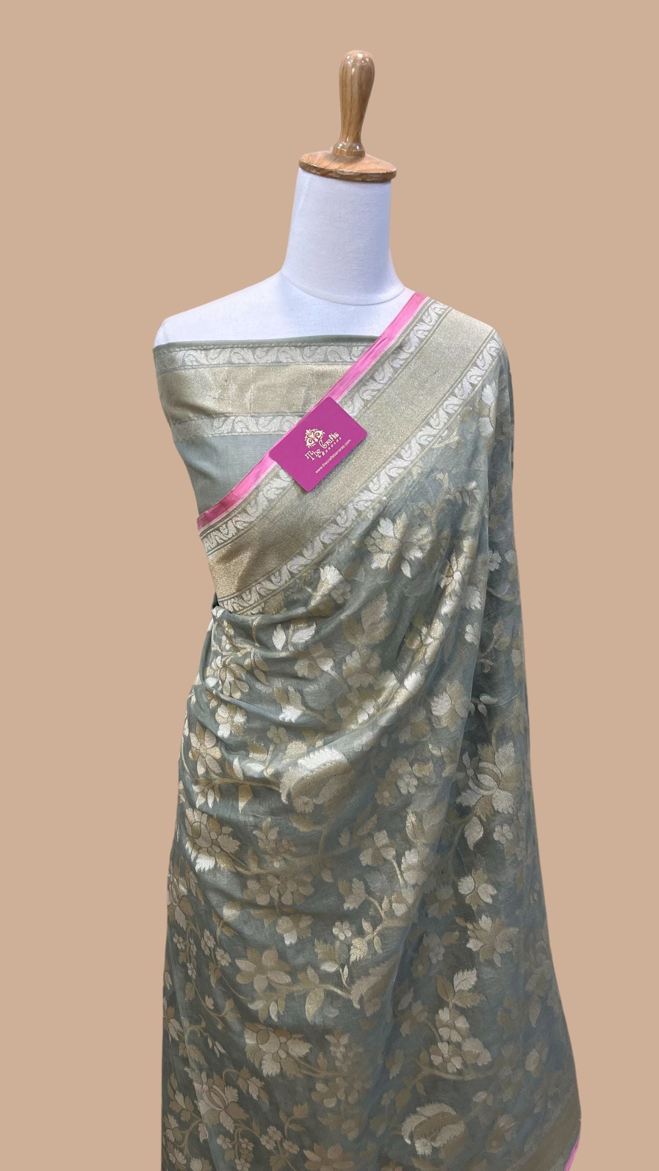 Pure Ektara Cotton Jamdani Banarasi Saree - Alfi