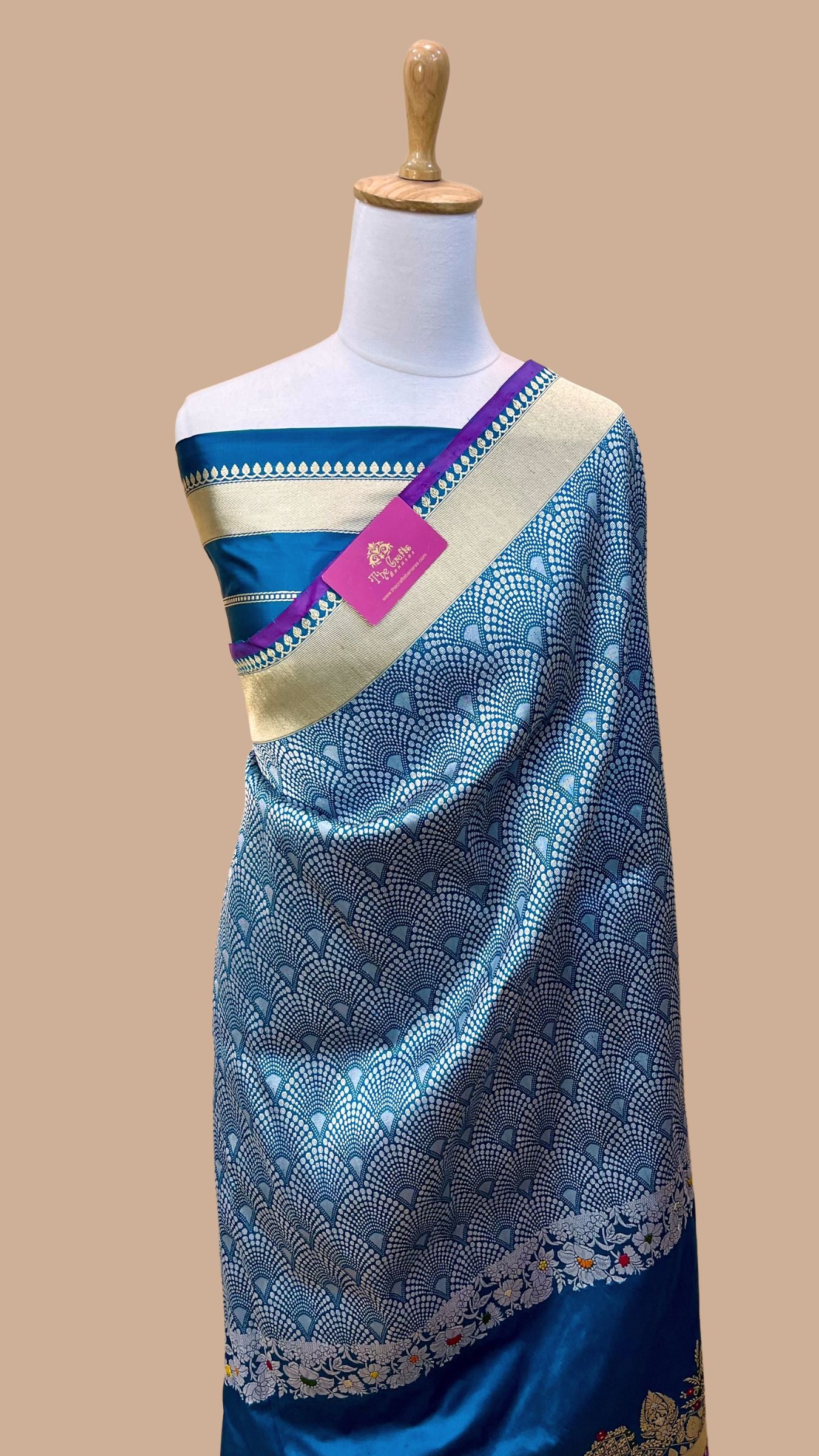 Pure Katan Silk Handloom Banarasi Saree - Kadhua Tanchui Brocade Meena
