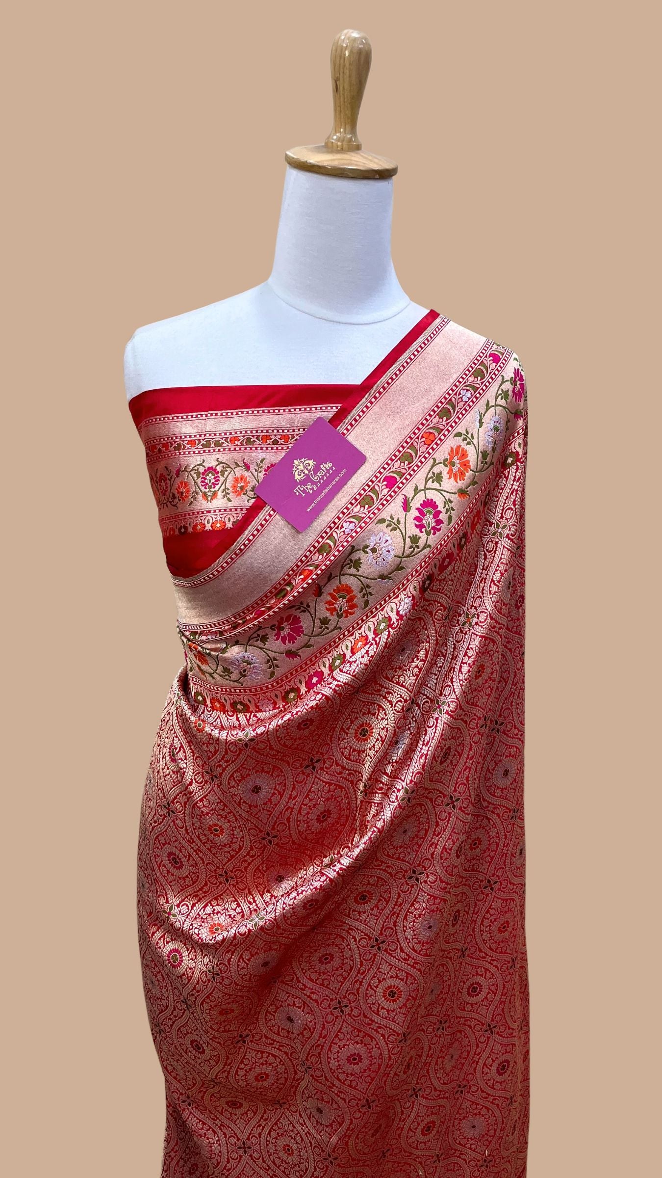 Pure Katan Silk Handloom Banarasi Saree - Tanchui Brocade Meena
