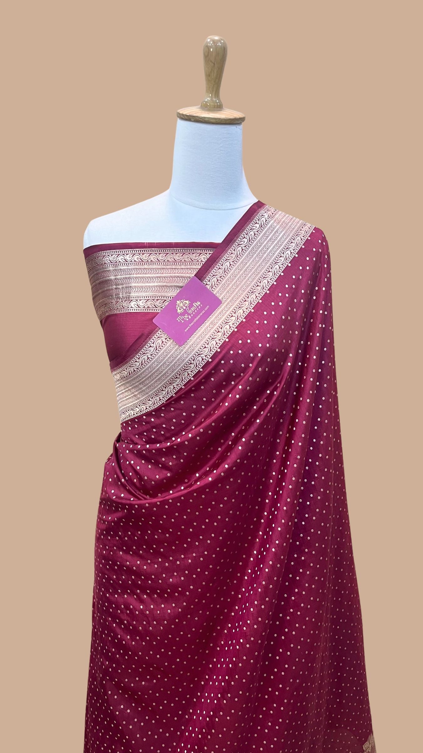 Pure Katan Silk Handloom Banarasi Saree - Chunri Buti