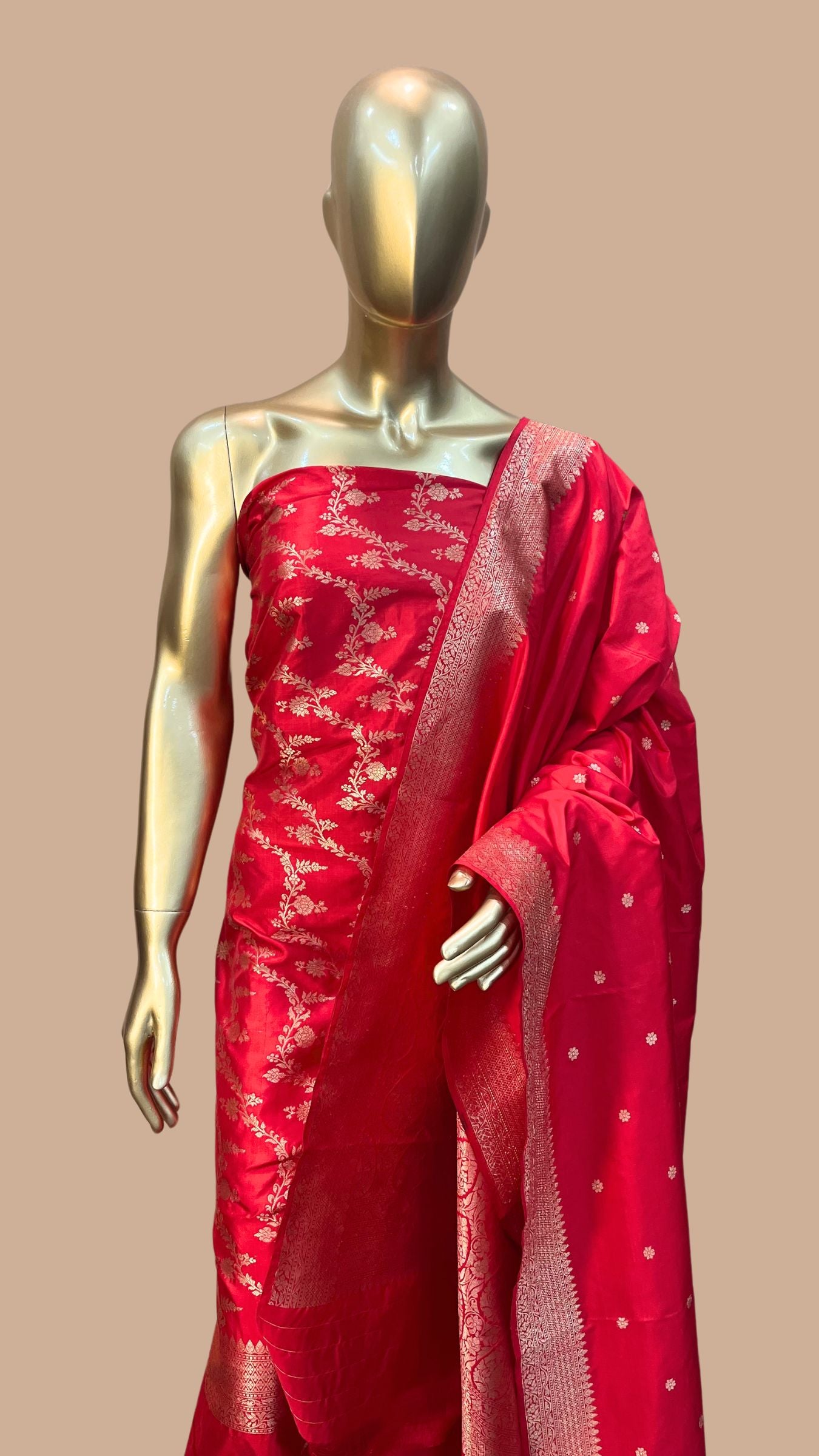 Pure Katan Silk Handloom Banarasi Dress Material