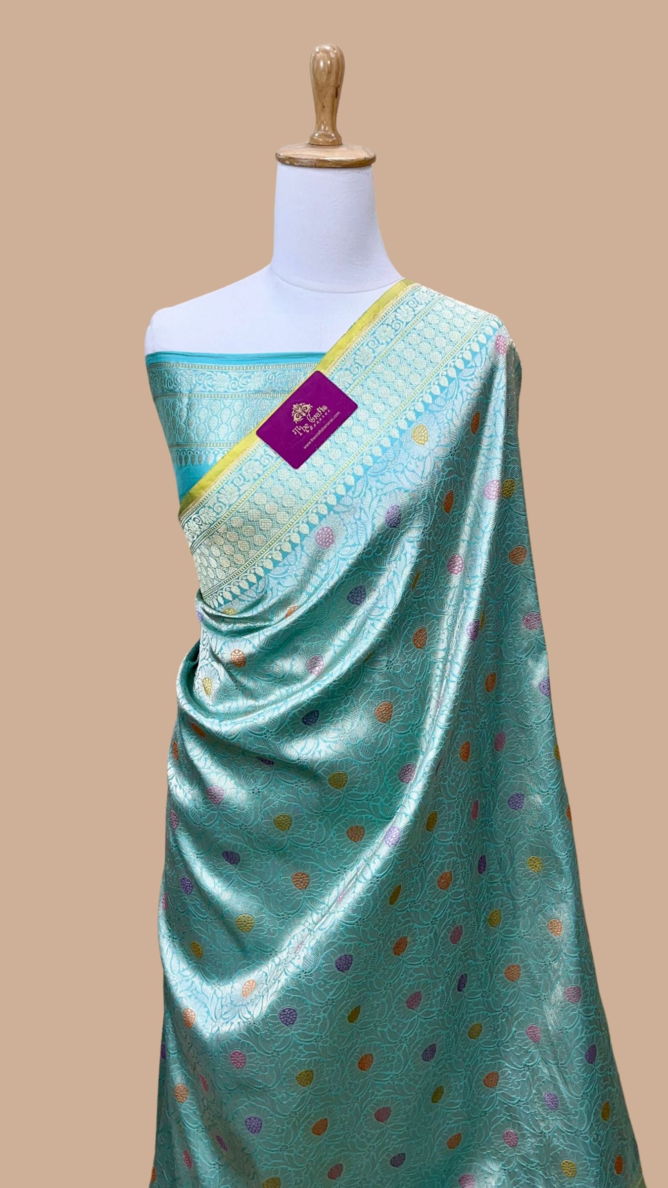 Pure Katan Silk Handloom Banarasi Saree - Kadhua Tanchui Brocade Meena