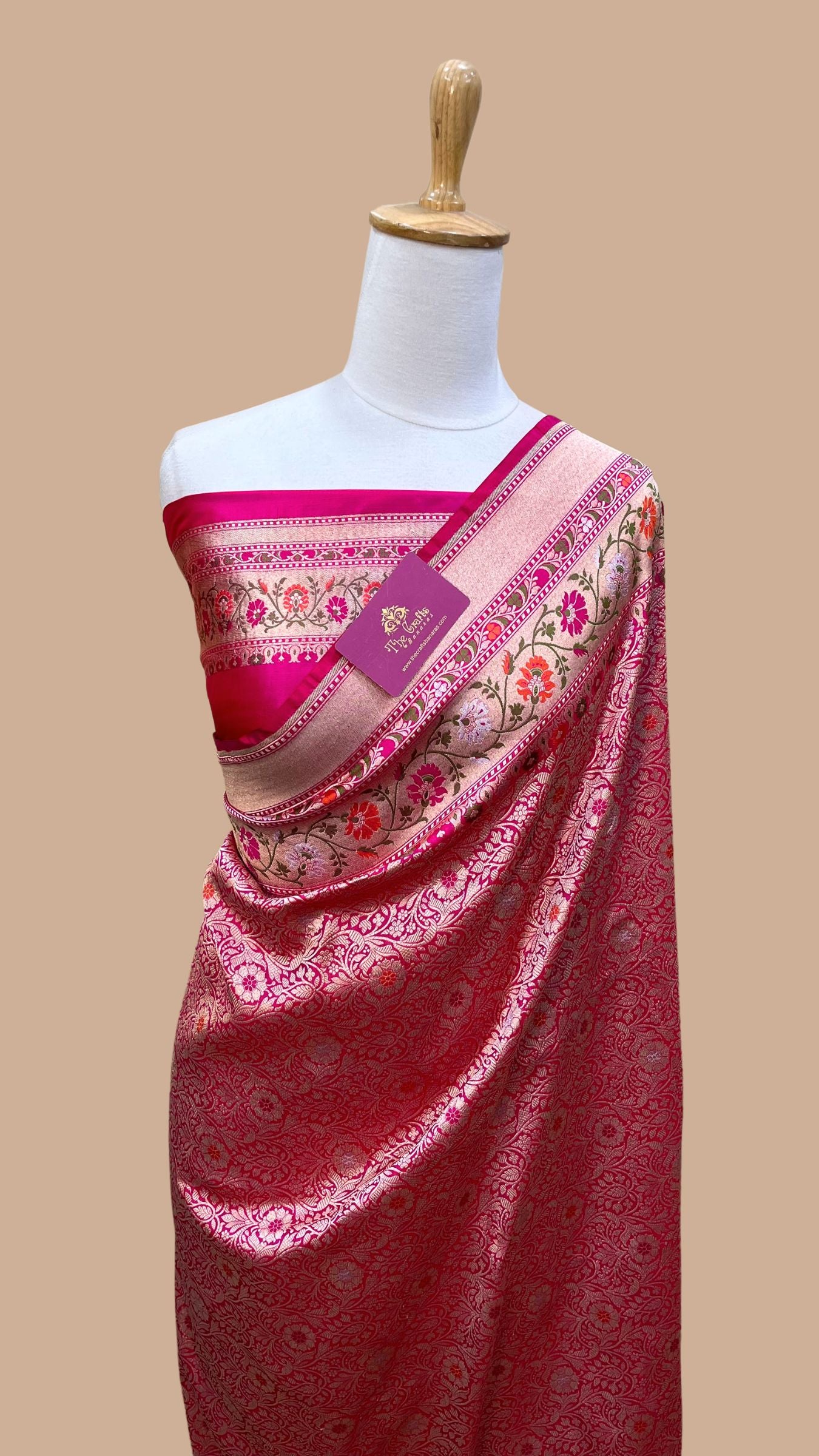 Pure Katan Silk Handloom Banarasi Saree - Tanchui Brocade Meena