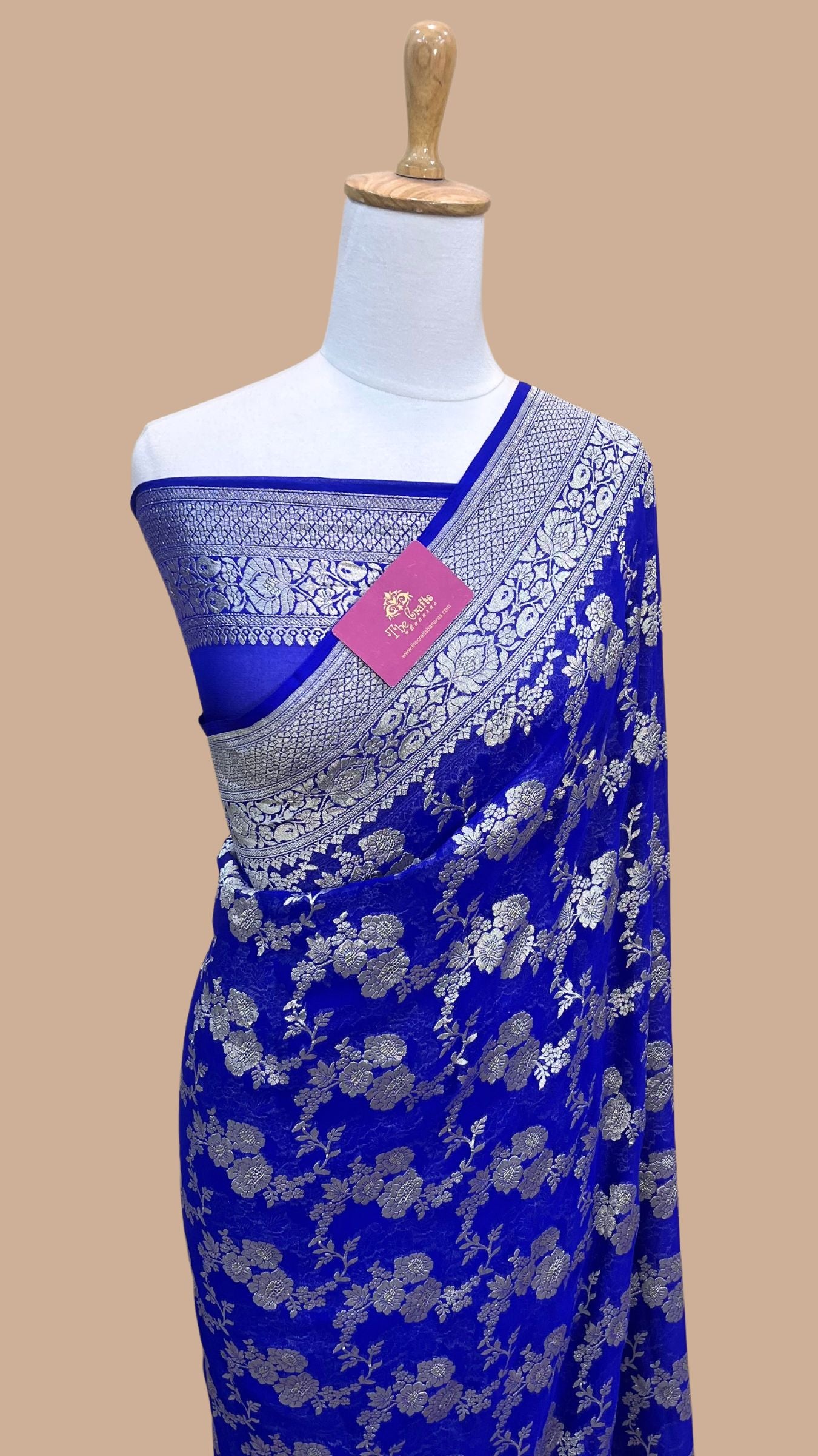 Khaddi Georgette Handloom Banarasi Saree