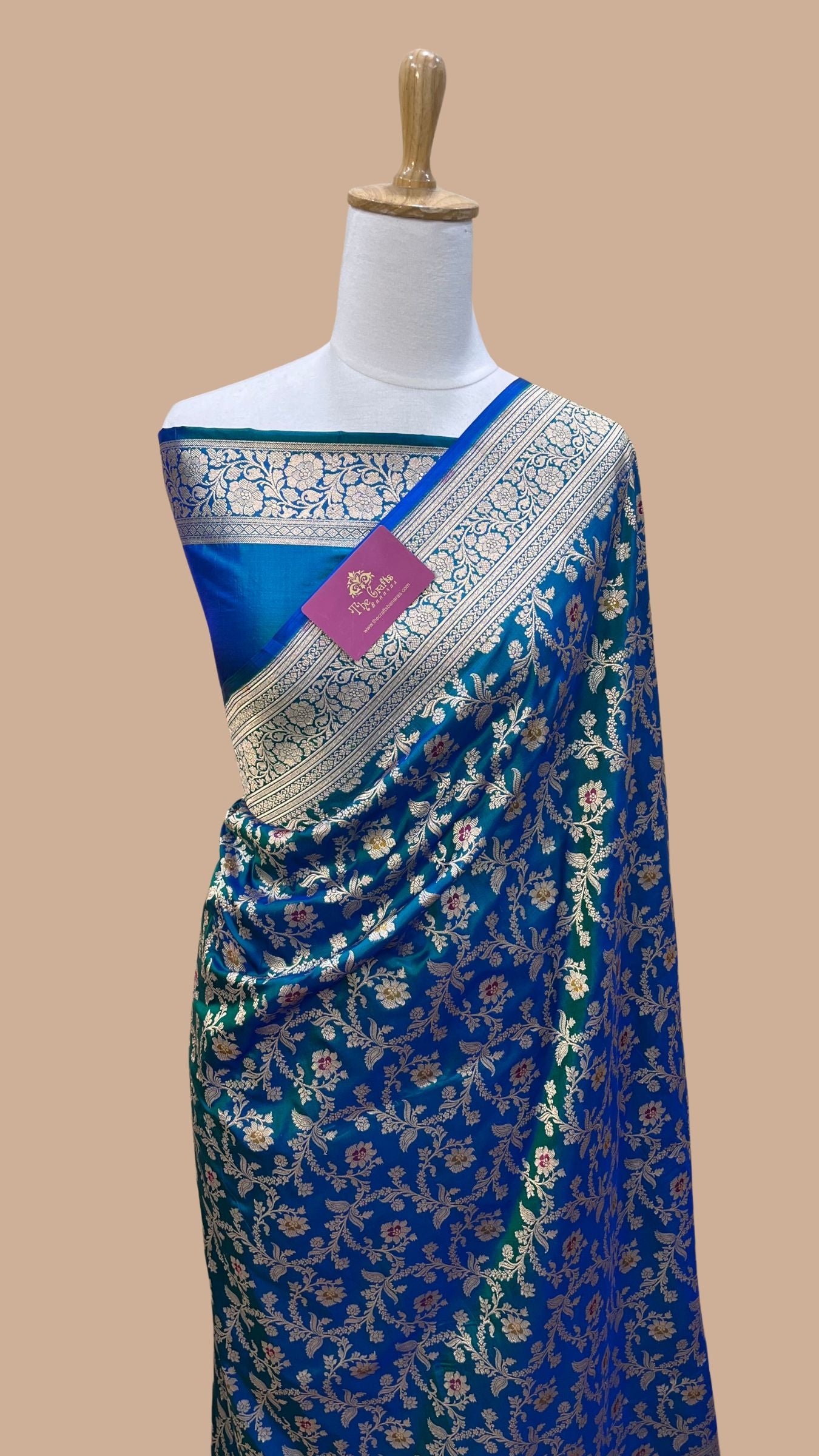 Pure Katan Silk Handloom Banarasi Saree - Jaal work