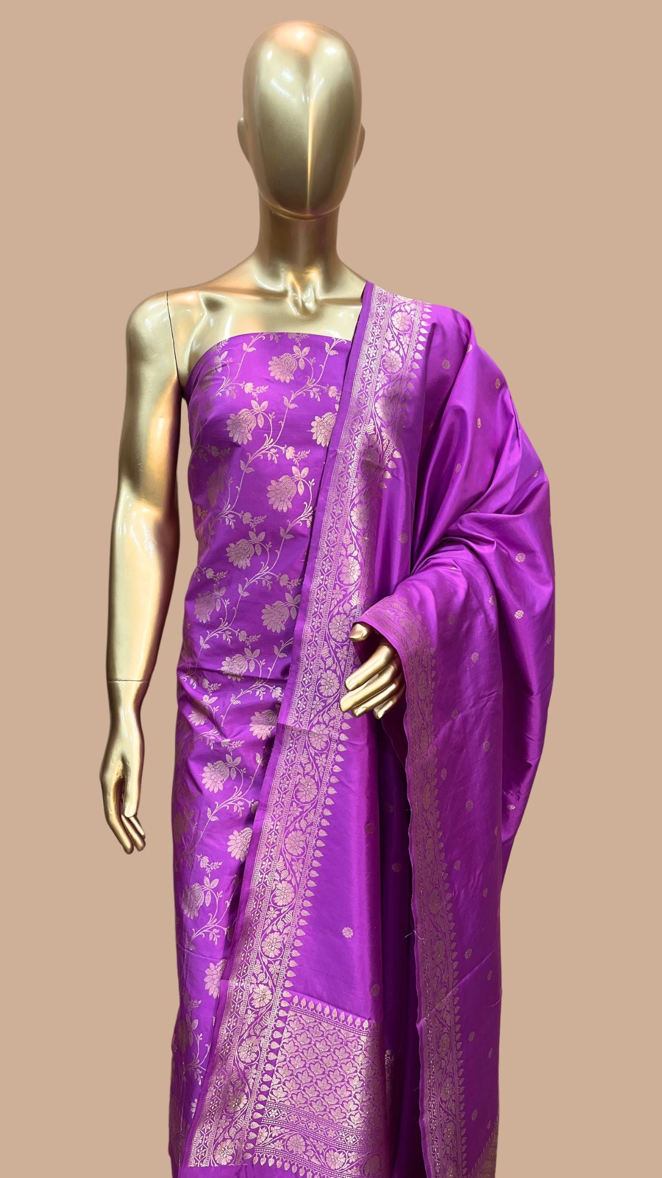 Pure Katan Silk Handloom Banarasi Dress Material