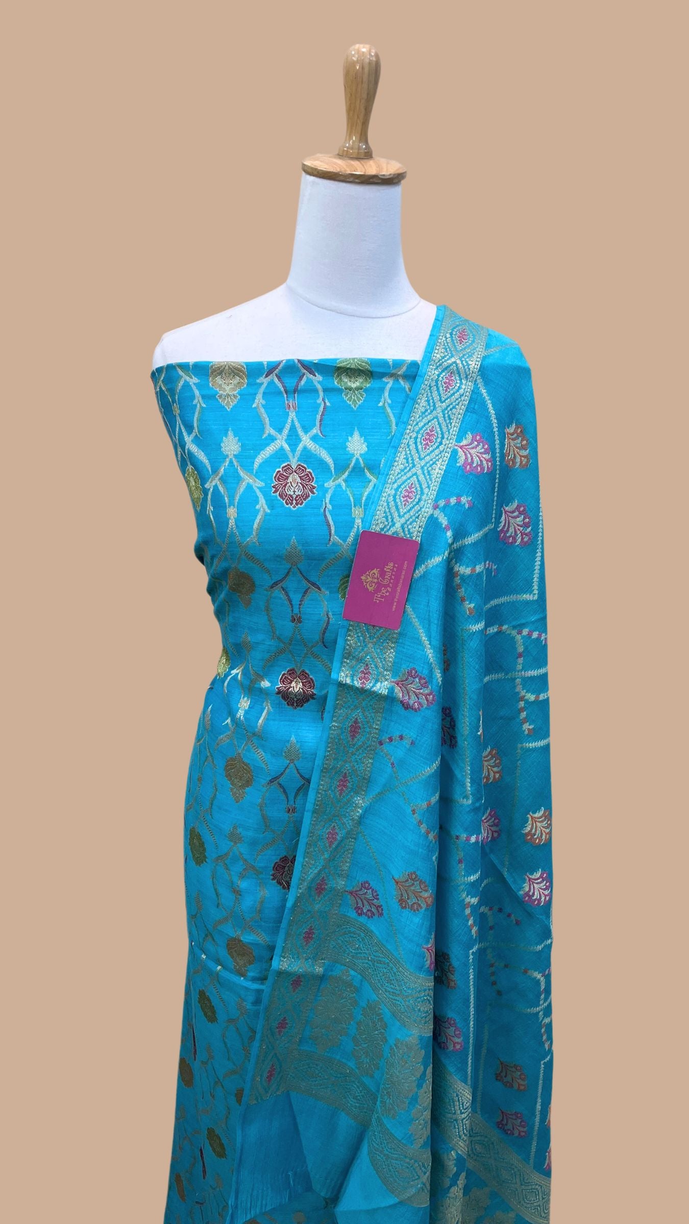 Pure Moonga Silk Handloom Banarasi Dress Material