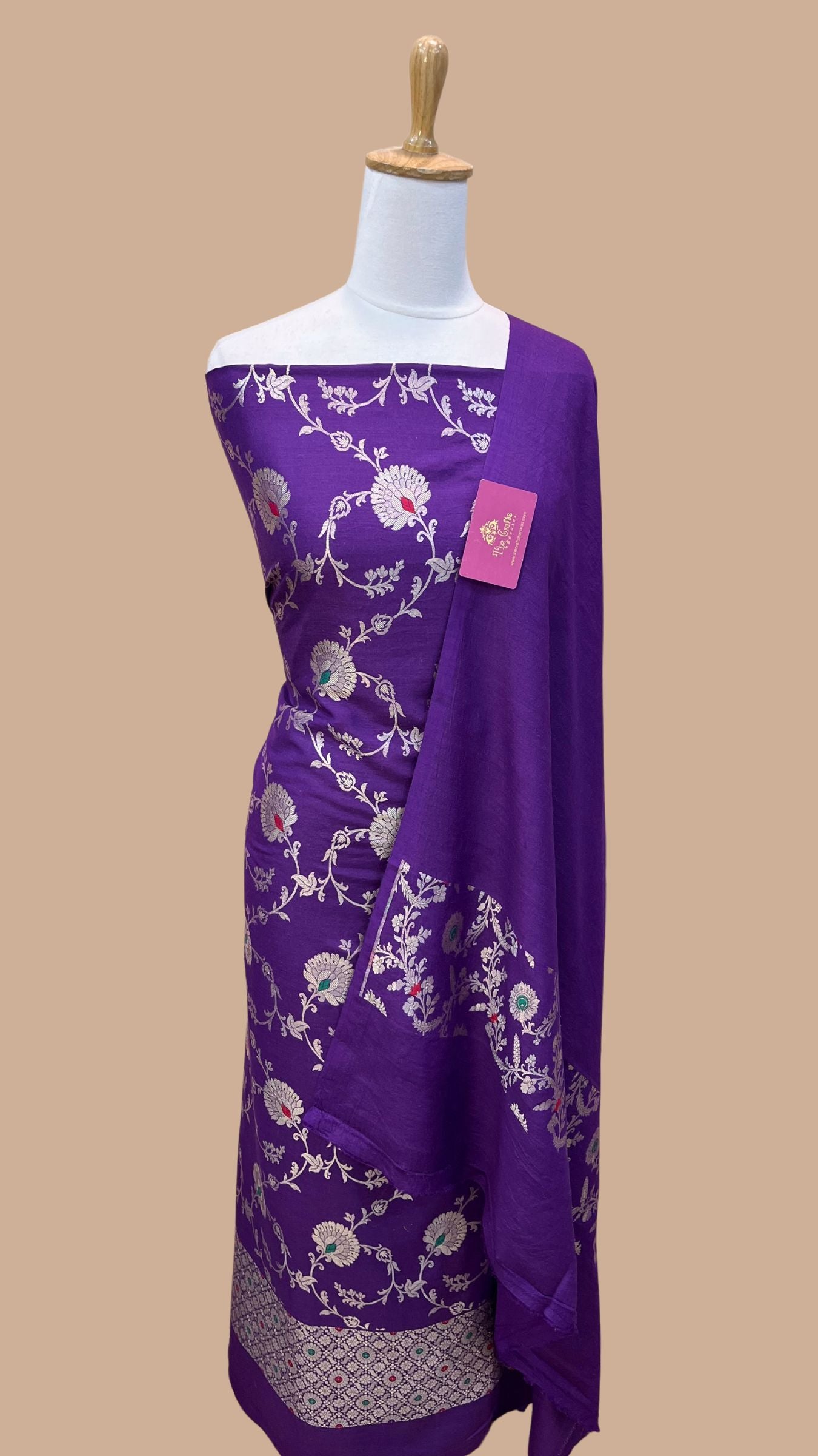 Pure Moonga Silk Handloom Banarasi Dress Material