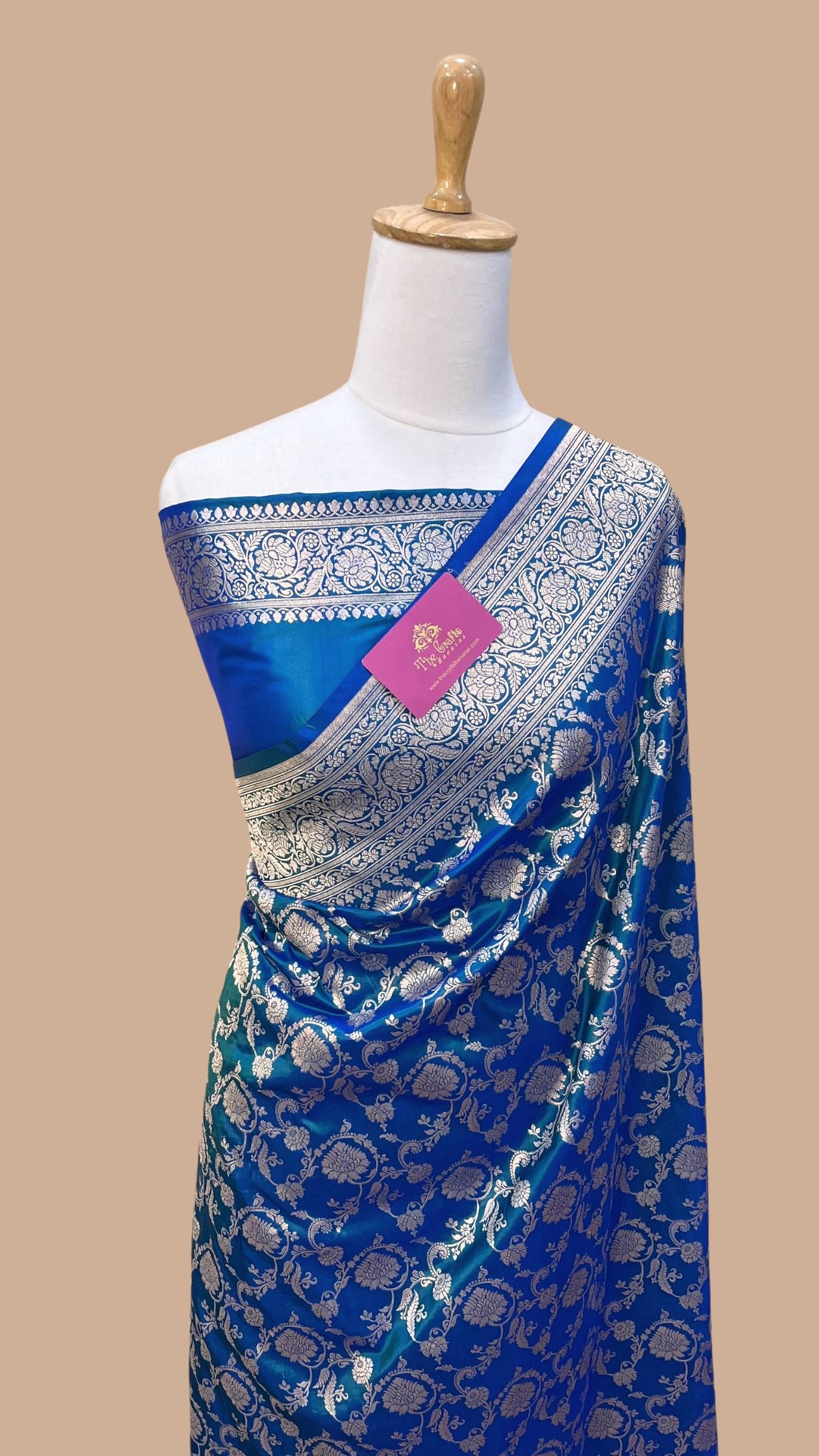 Pure Katan Silk Handloom Banarasi Saree - Jaal work