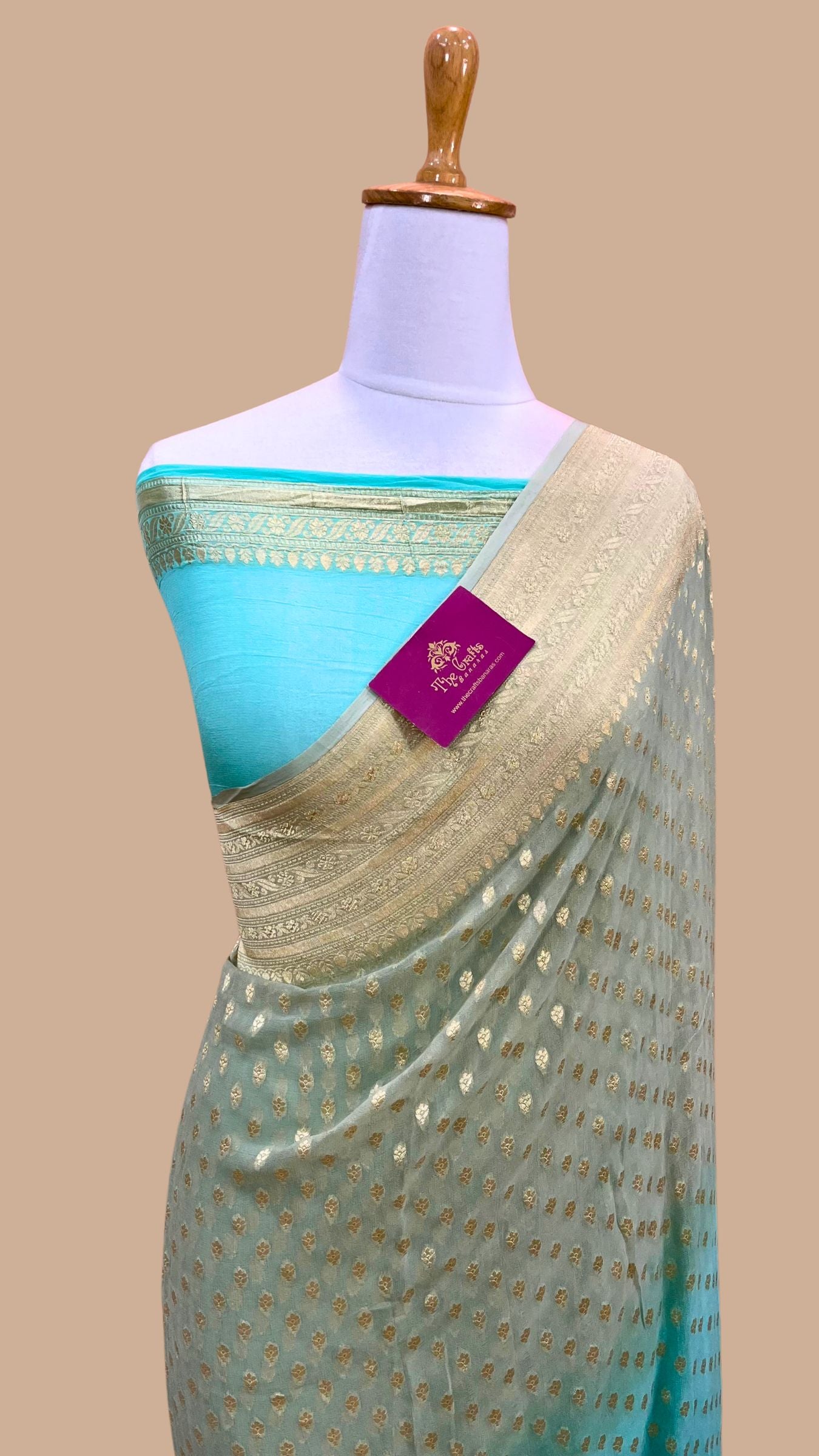 Khaddi Georgette Handloom Banarasi Saree