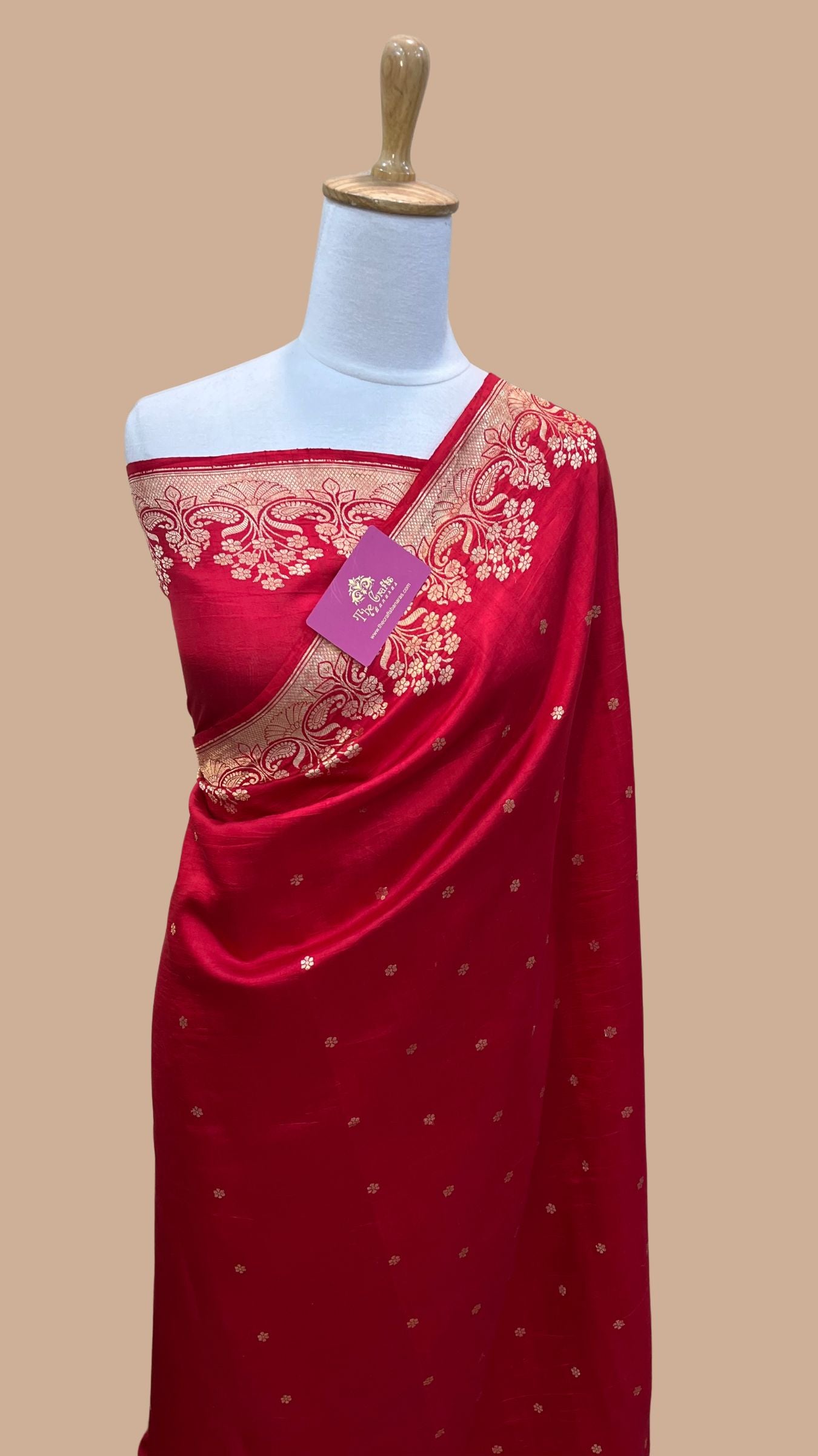 Pure  Mango Silk Handloom Banarasi Saree