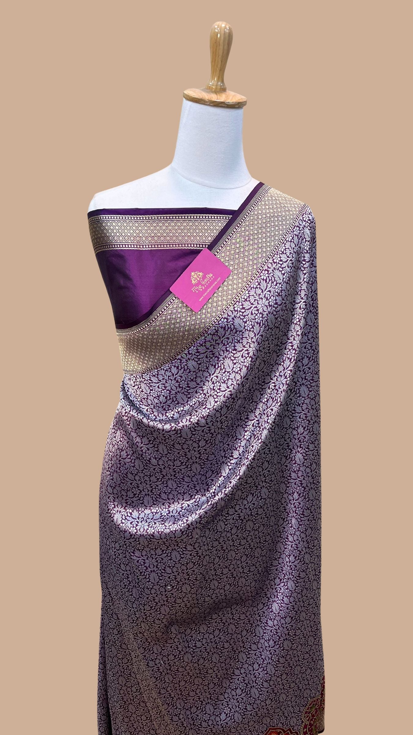 Pure Katan Silk Handloom Banarasi Saree - Kadhua Tanchui Brocade Meena