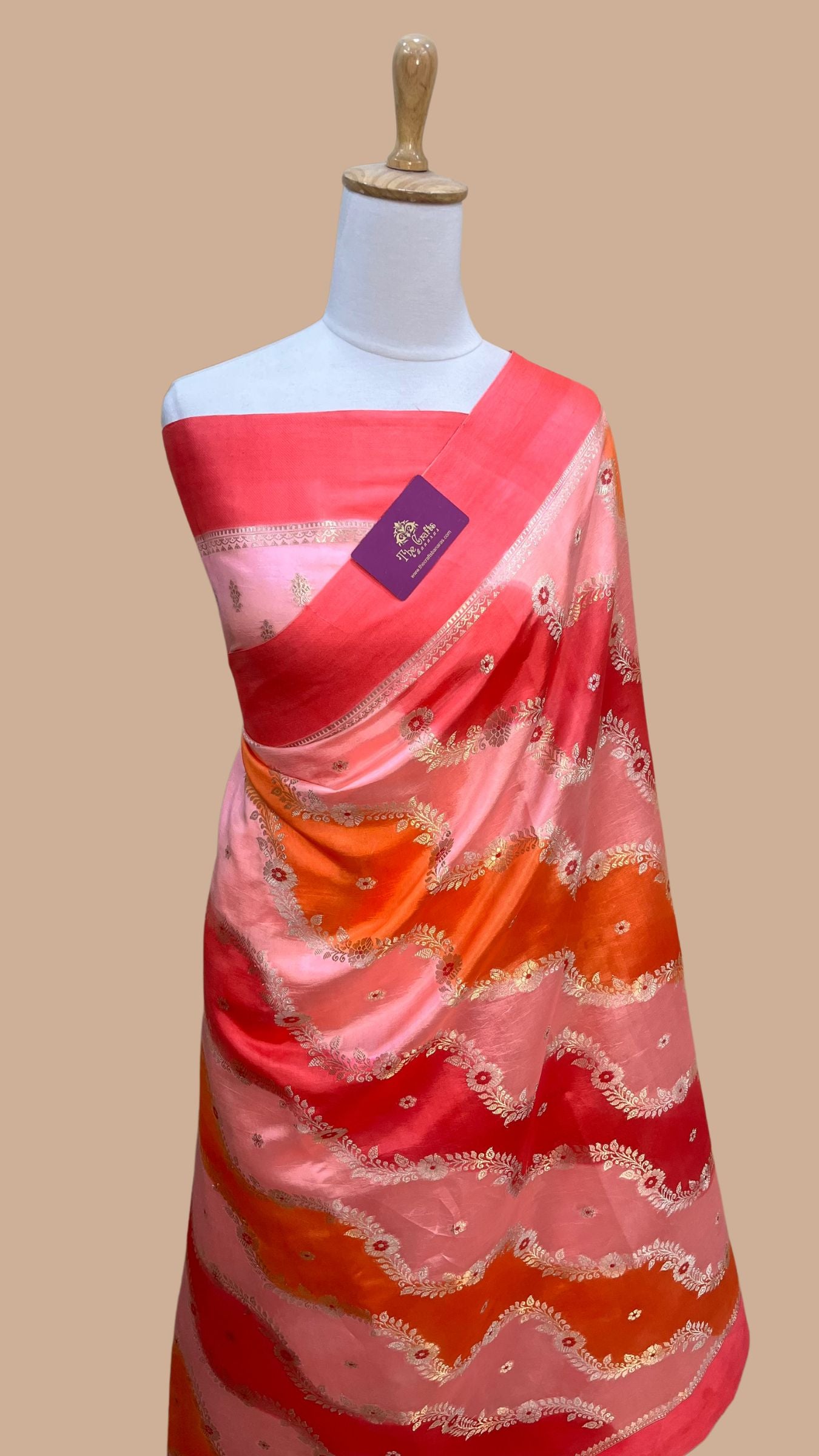 Pure  Mango Silk Handloom Banarasi Saree