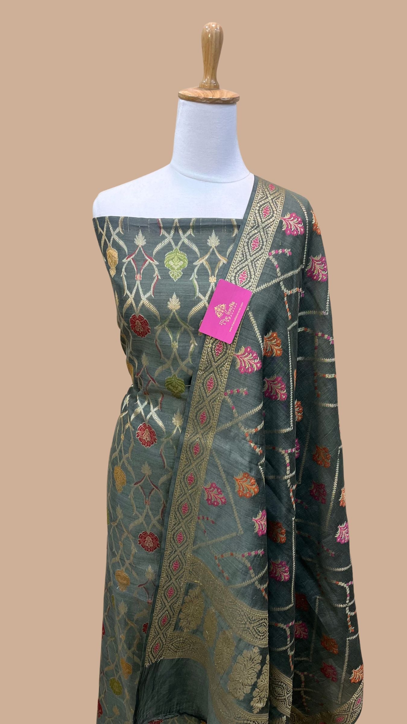 Pure Moonga Silk Handloom Banarasi Dress Material