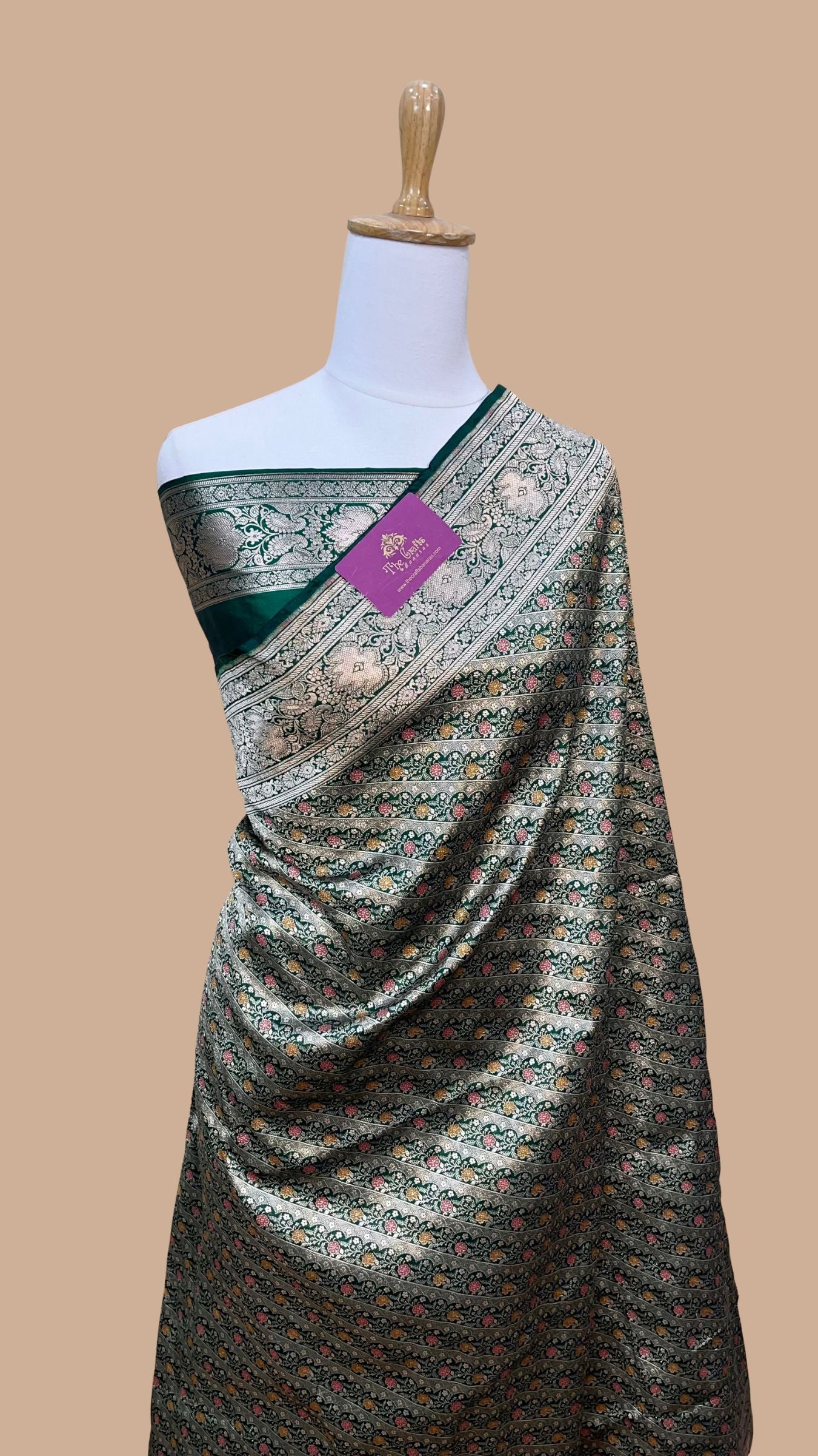 Pure Katan Silk Handloom Banarasi Saree - Tanchui Brocade Meena