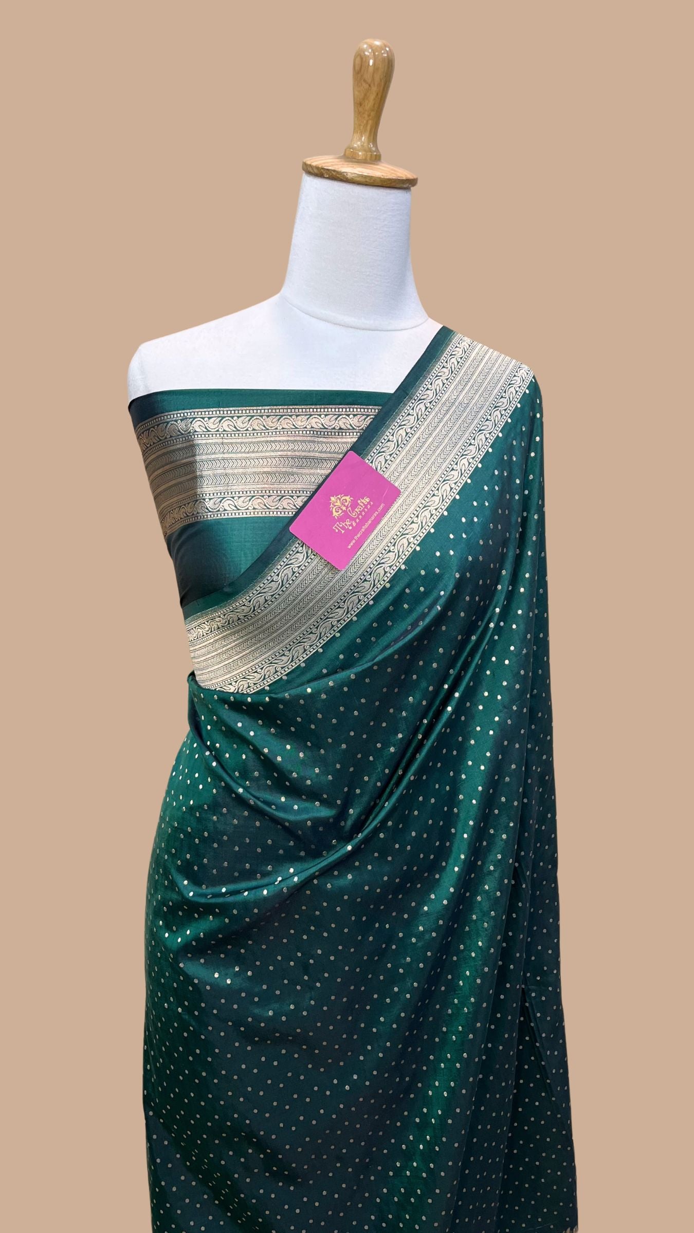 Pure Katan Silk Handloom Banarasi Saree - Chunri Buti