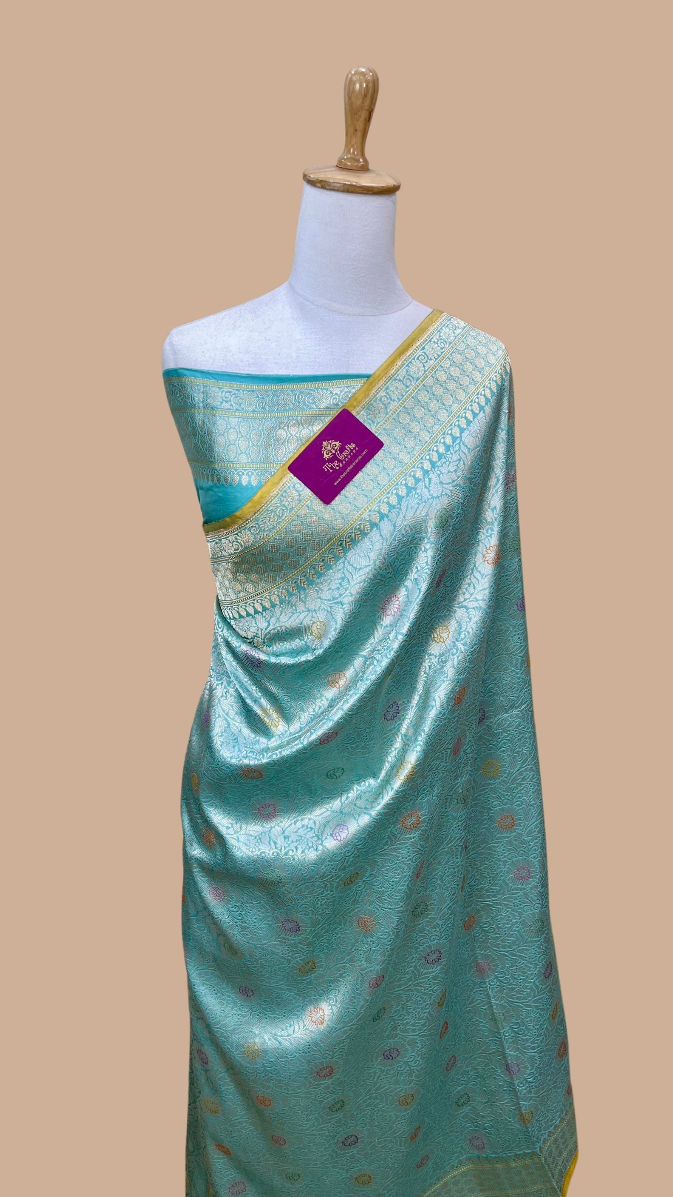 Pure Katan Silk Handloom Banarasi Saree - Kadhua Tanchui Brocade Meena