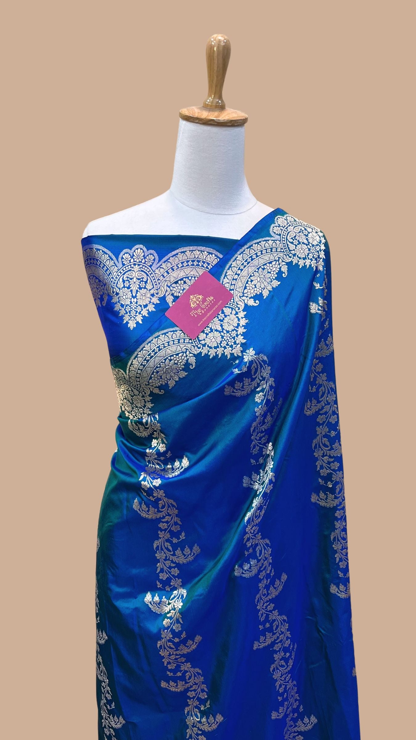 Pure Katan Silk Handloom Banarasi Saree - Sona roopa with kadhua work