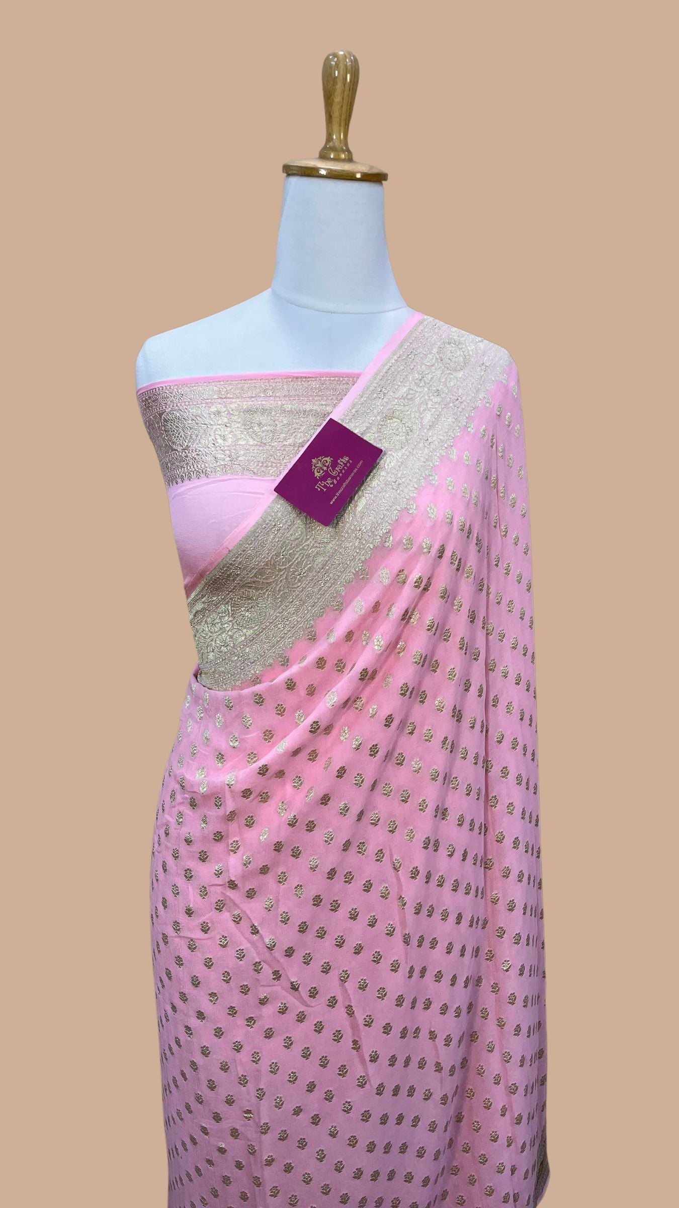Khaddi Georgette Banarasi Saree - Water Zari