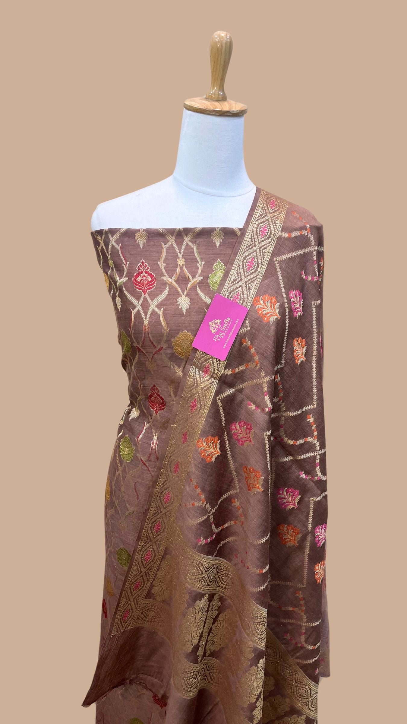 Pure Moonga Silk Handloom Banarasi Dress Material