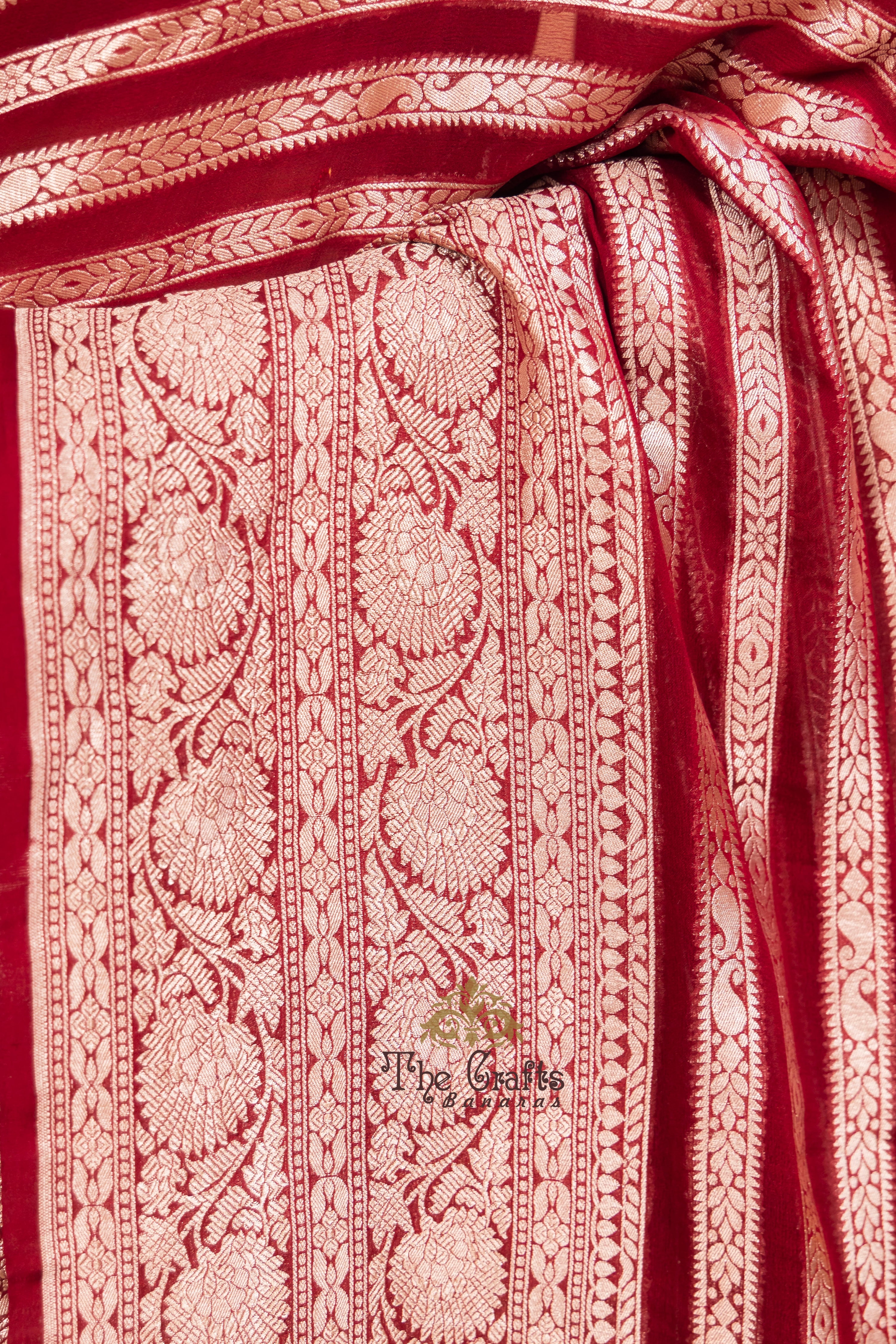 Khaddi Georgette Handloom Banarasi Saree