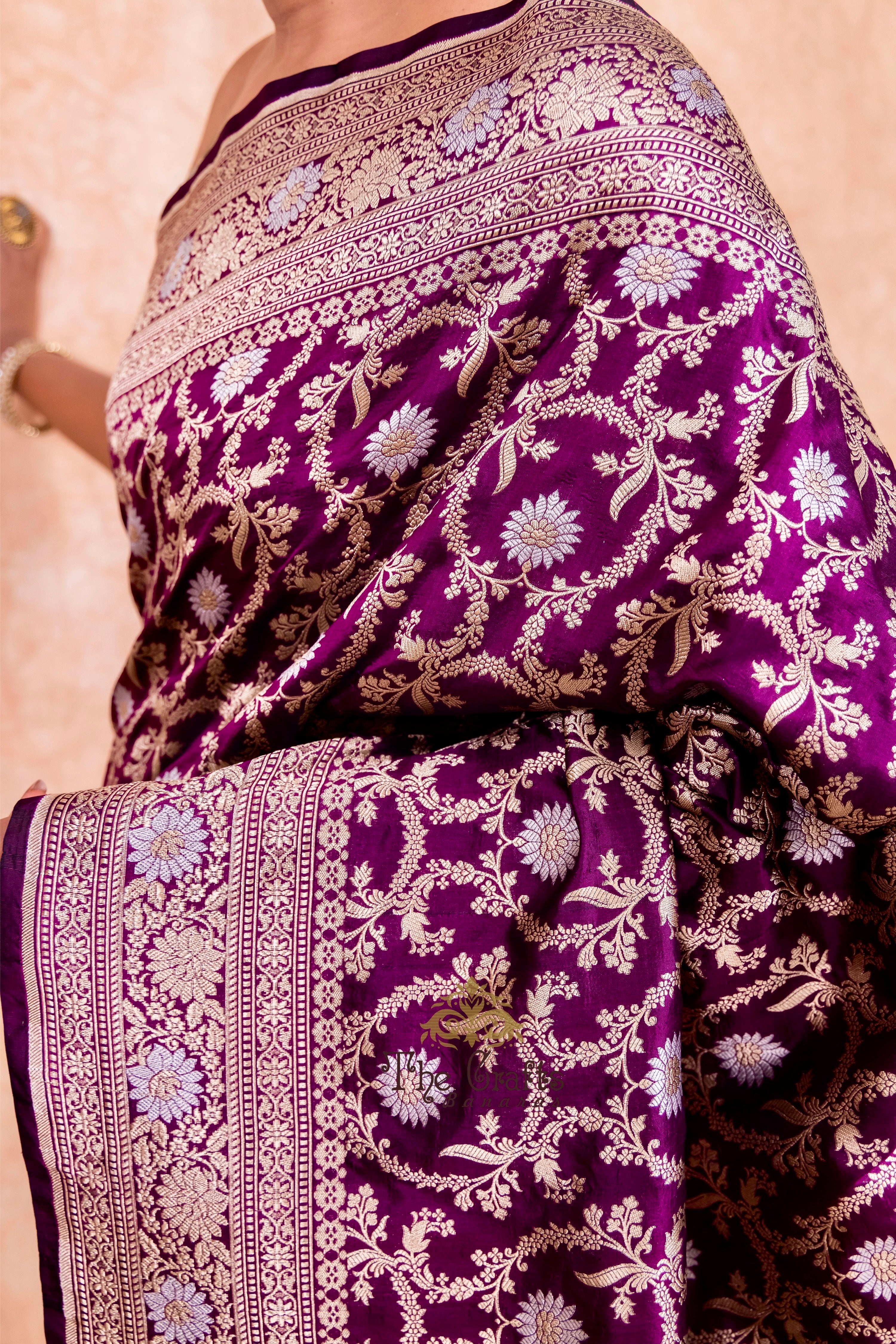 Pure Katan Silk Handloom Banarasi Saree - All over sona roopa Jaal work