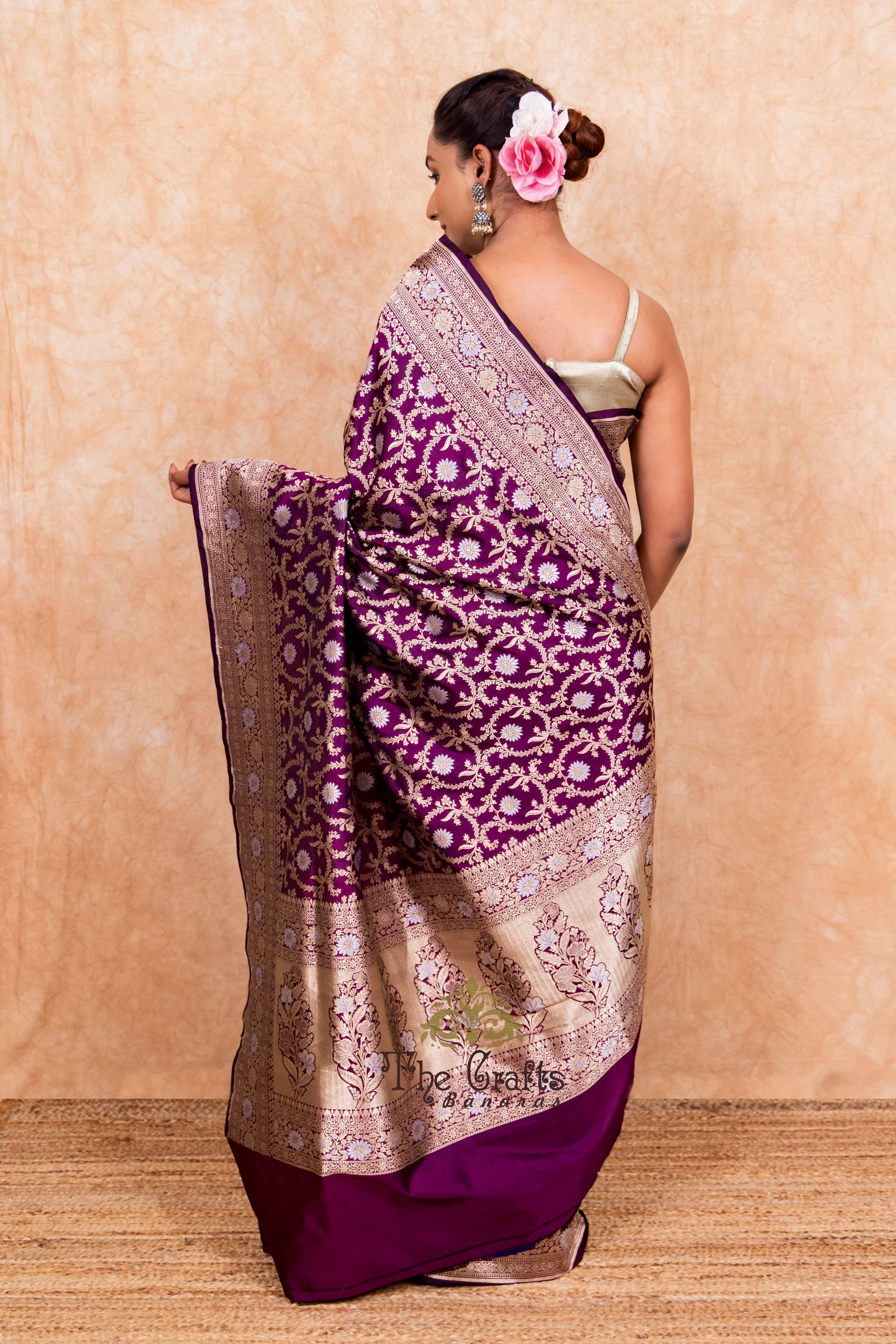 Pure Katan Silk Handloom Banarasi Saree - All over sona roopa Jaal work