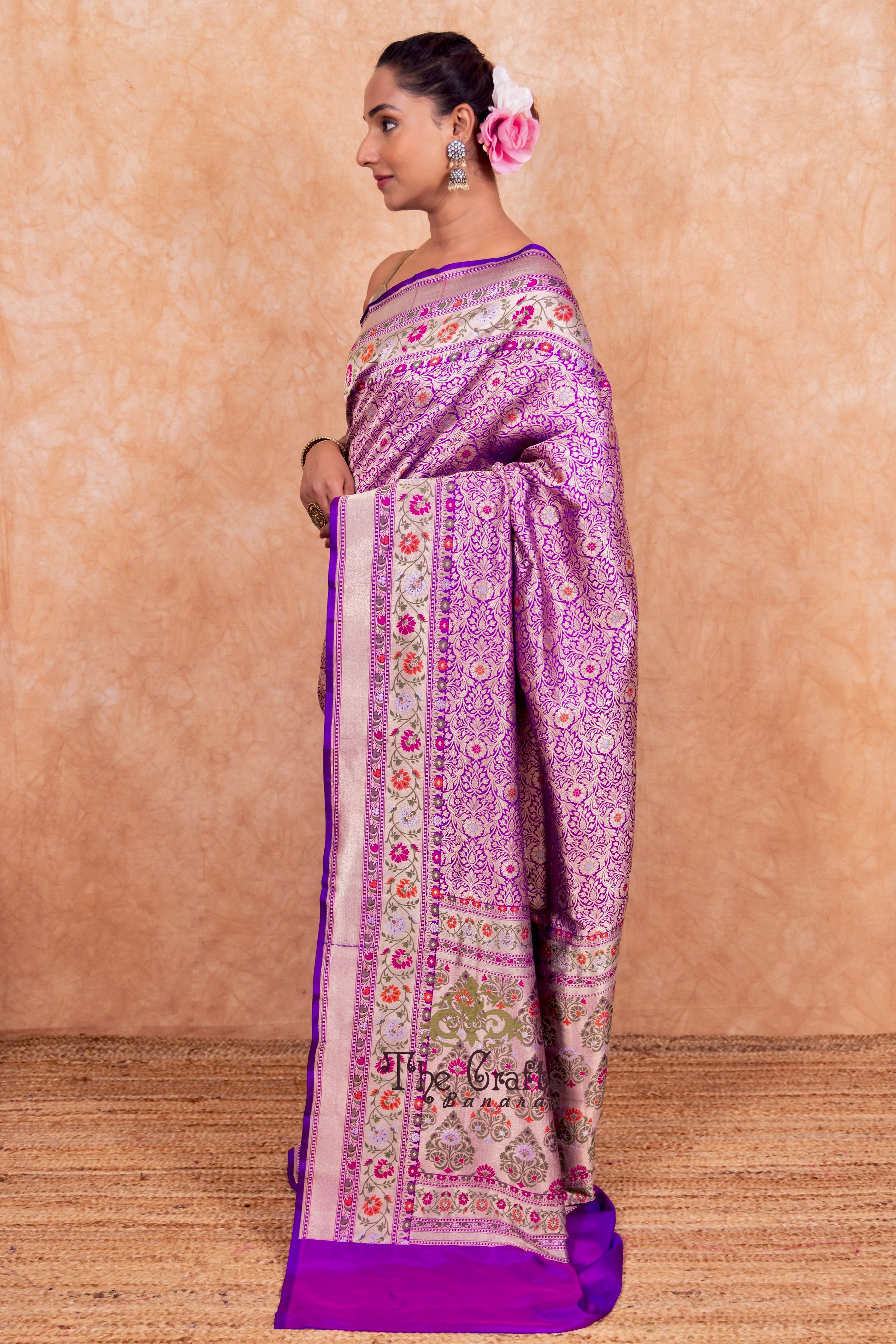 Pure Katan Silk Handloom Banarasi Saree - Tanchui Brocade Meena