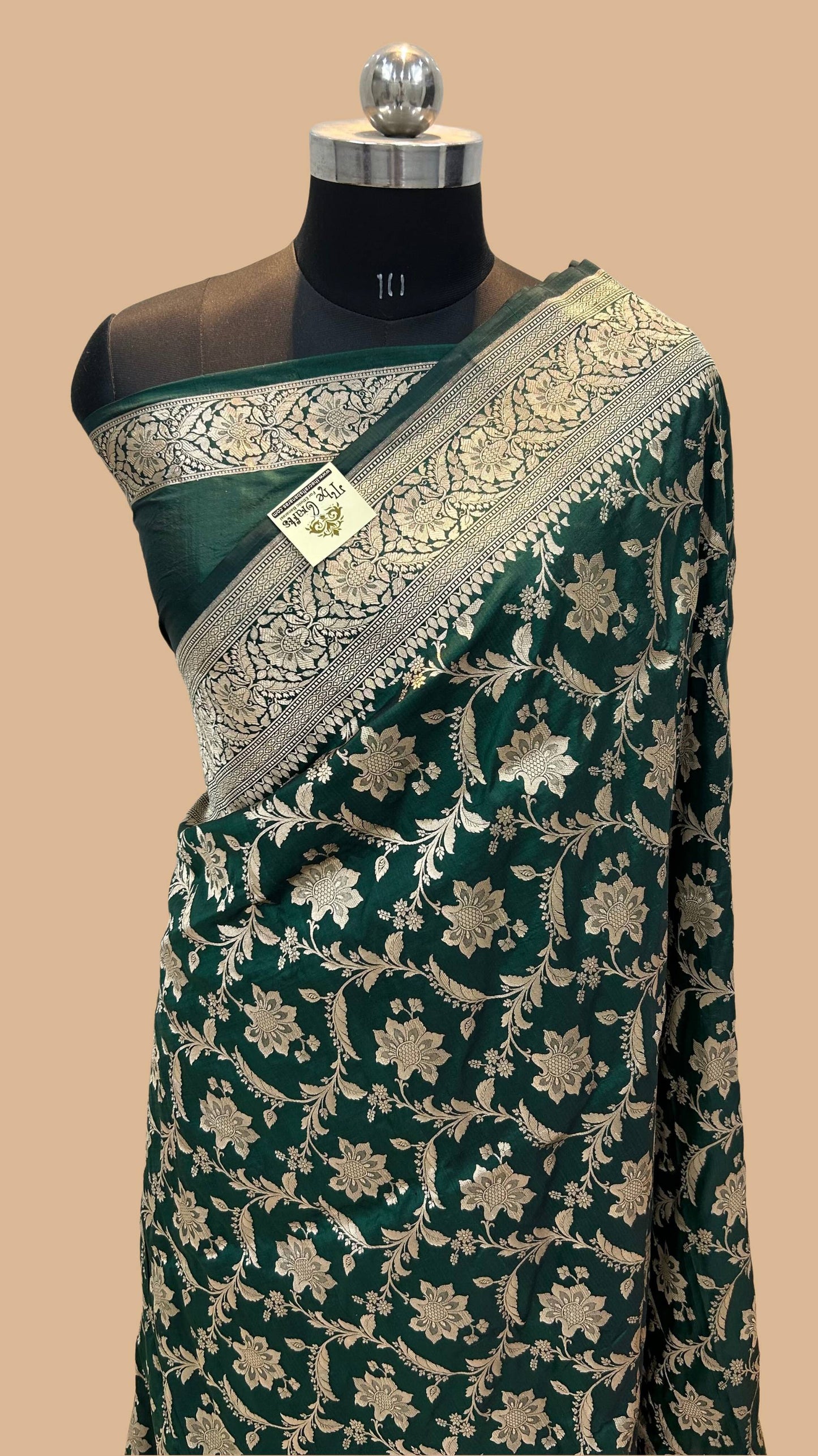 Pure Katan Silk Handloom Banarasi Saree - Jaal work